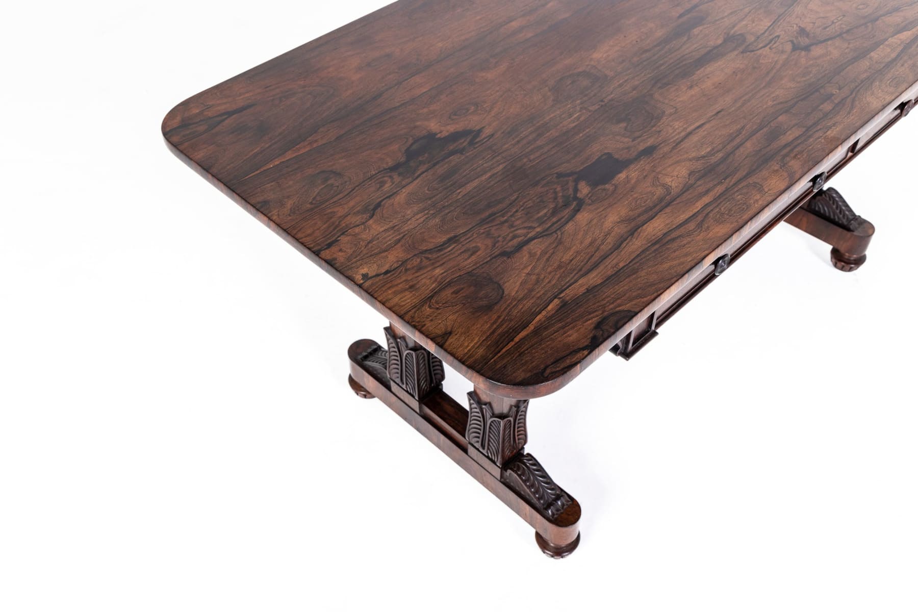 19th Century English Regency Rosewood Library Table