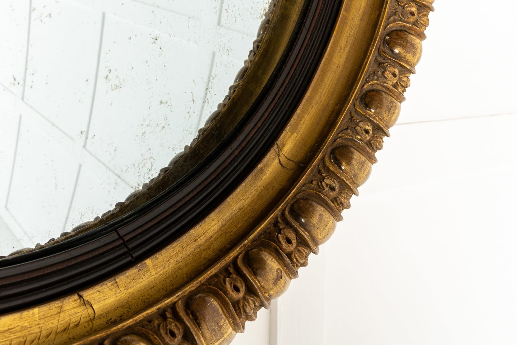 19th Century English Regency Convex Mirror