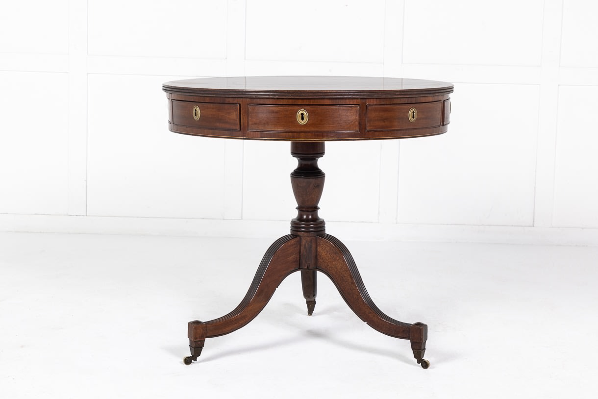 Early 19th Century English Regency Mahogany Drum Table