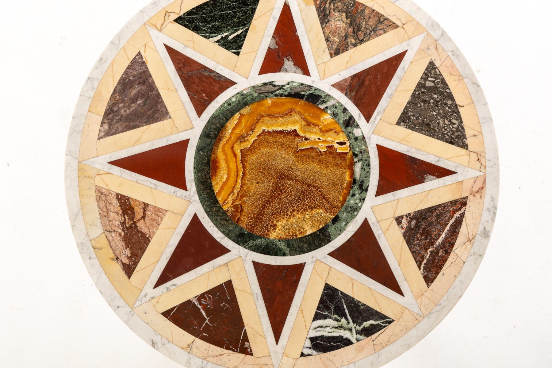 19th Century Italian Walnut Specimen Marble Top Centre Table