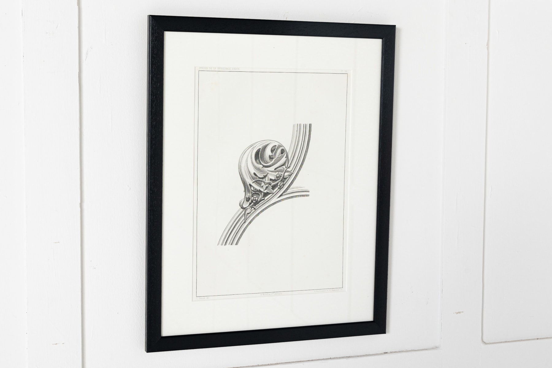 Set of Nine 19th Century Framed Engravings of Cathedral d'Auch - France