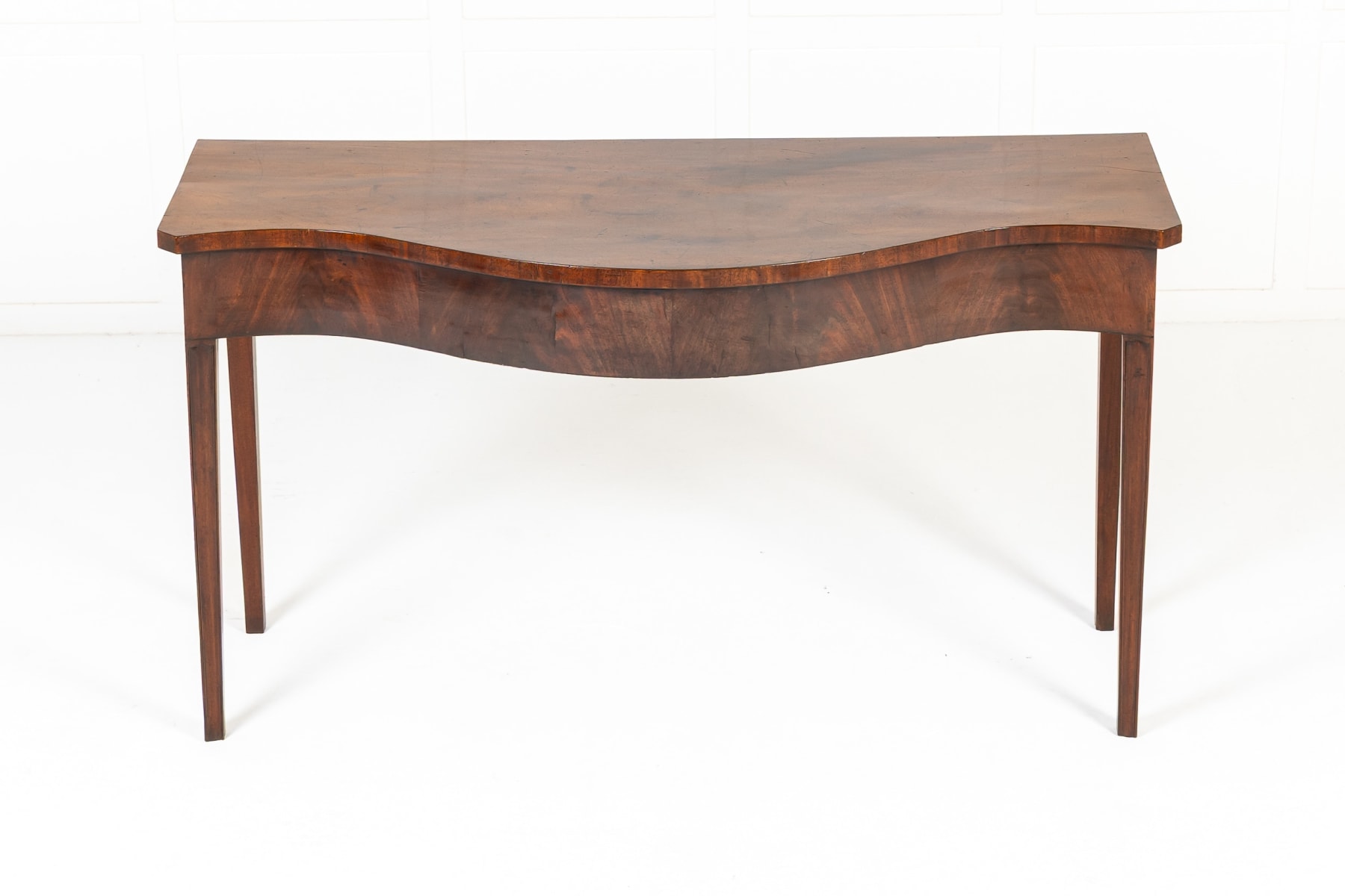 18th Century English Mahogany Serpentine Serving Table