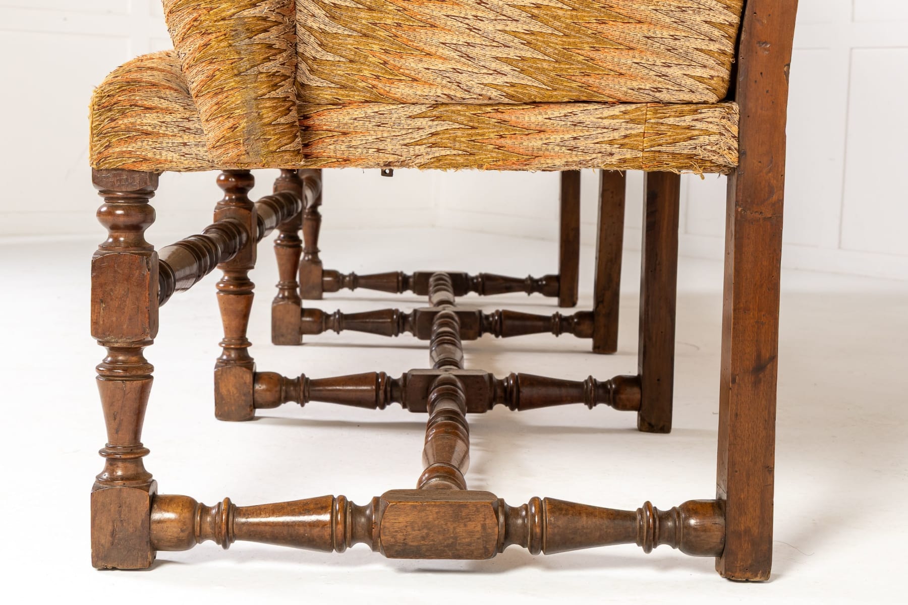 Monumental 18th Century Italian Walnut Sofa/Settee