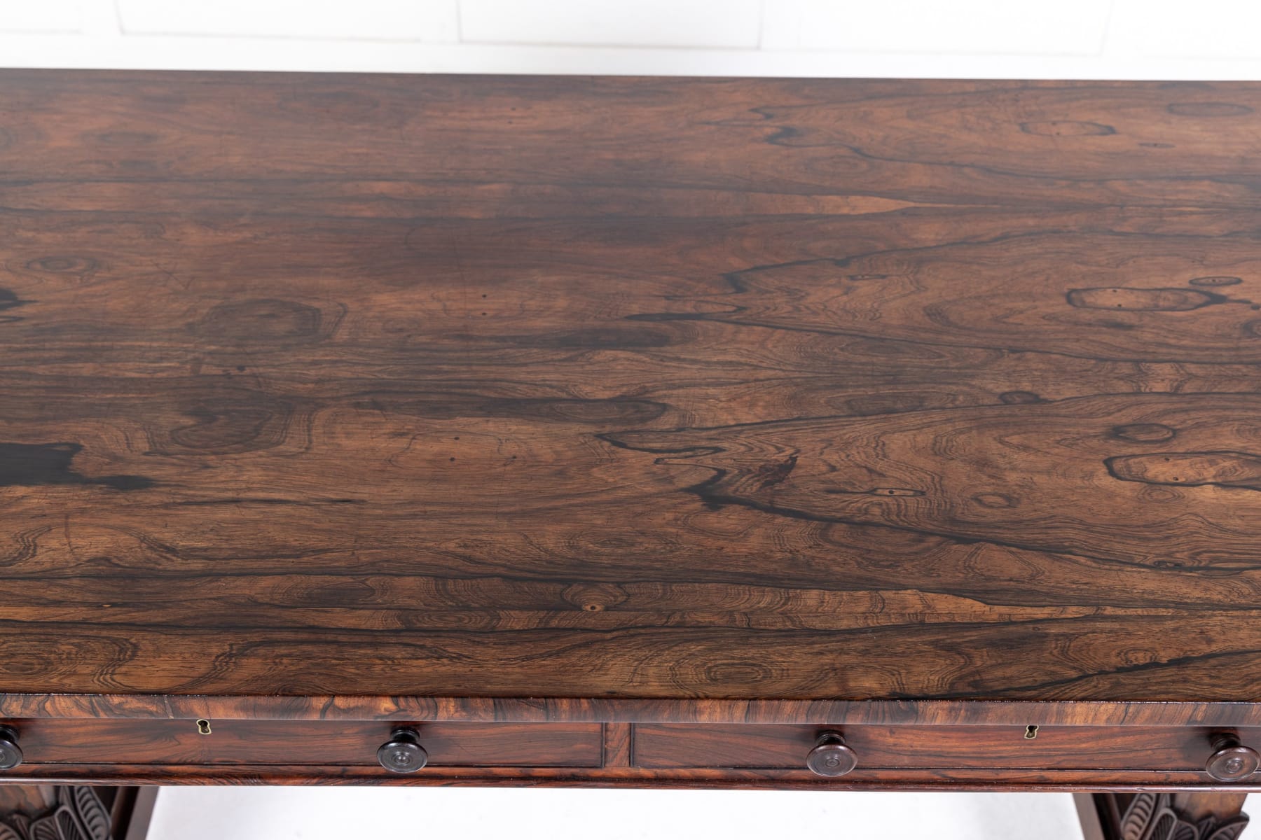 19th Century English Regency Rosewood Library Table