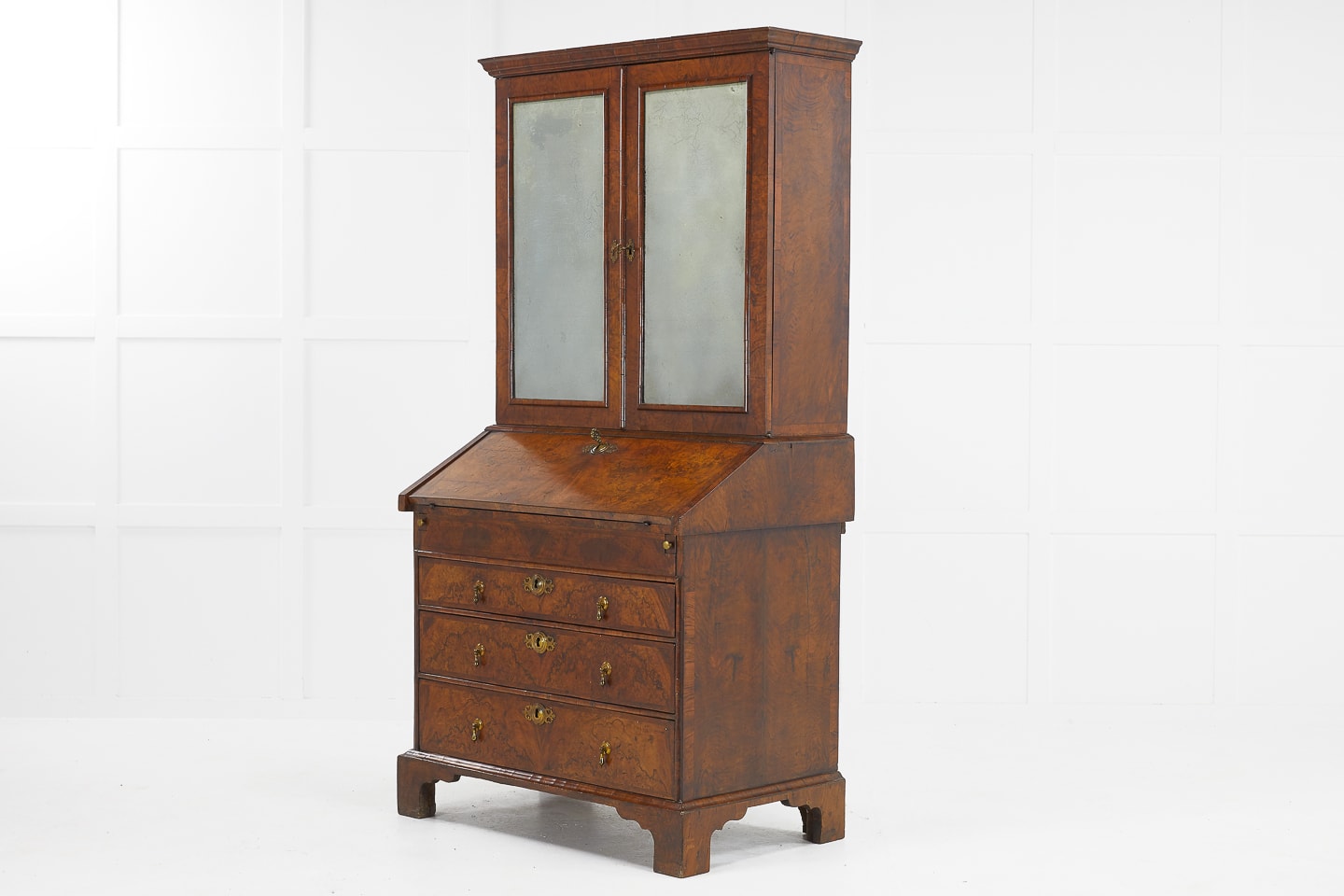 18th Century English Walnut Bureau Cabinet