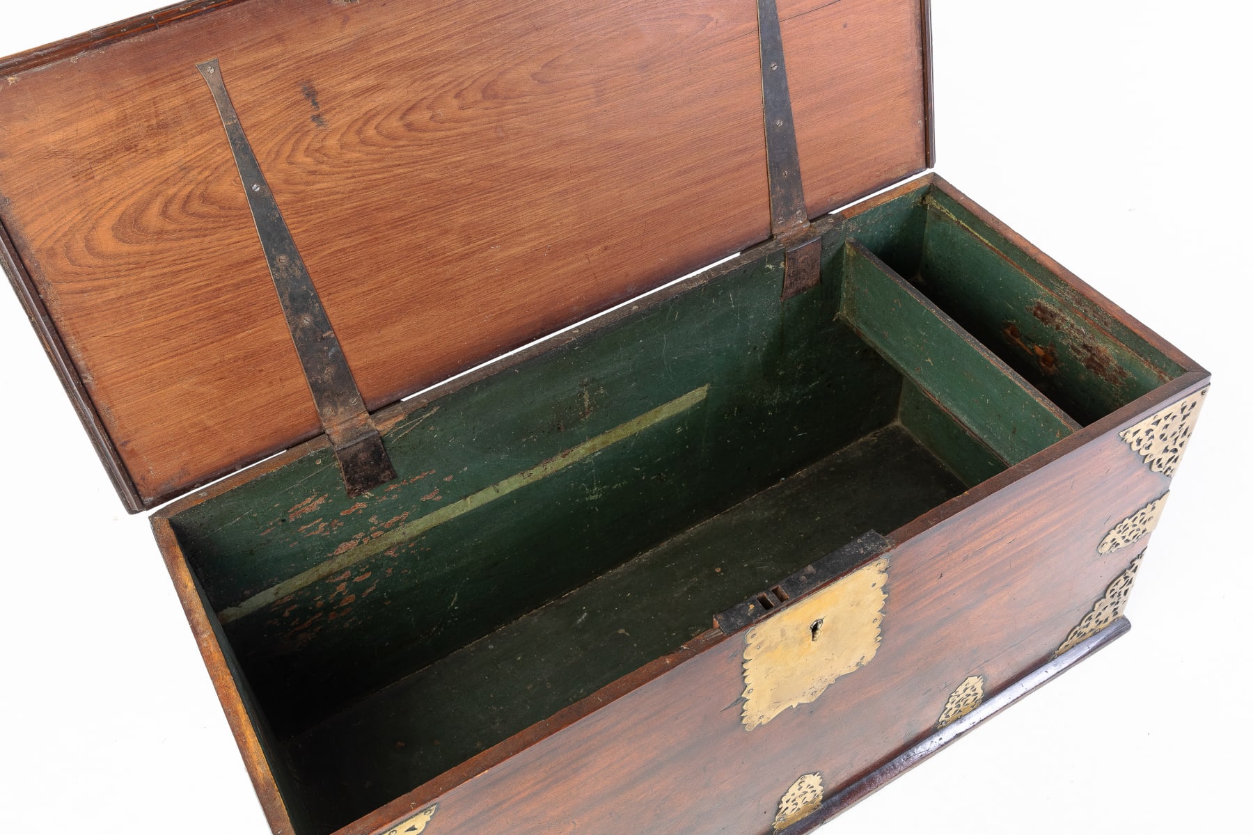 SOLD, 18th Century Brass Mounted Trunk