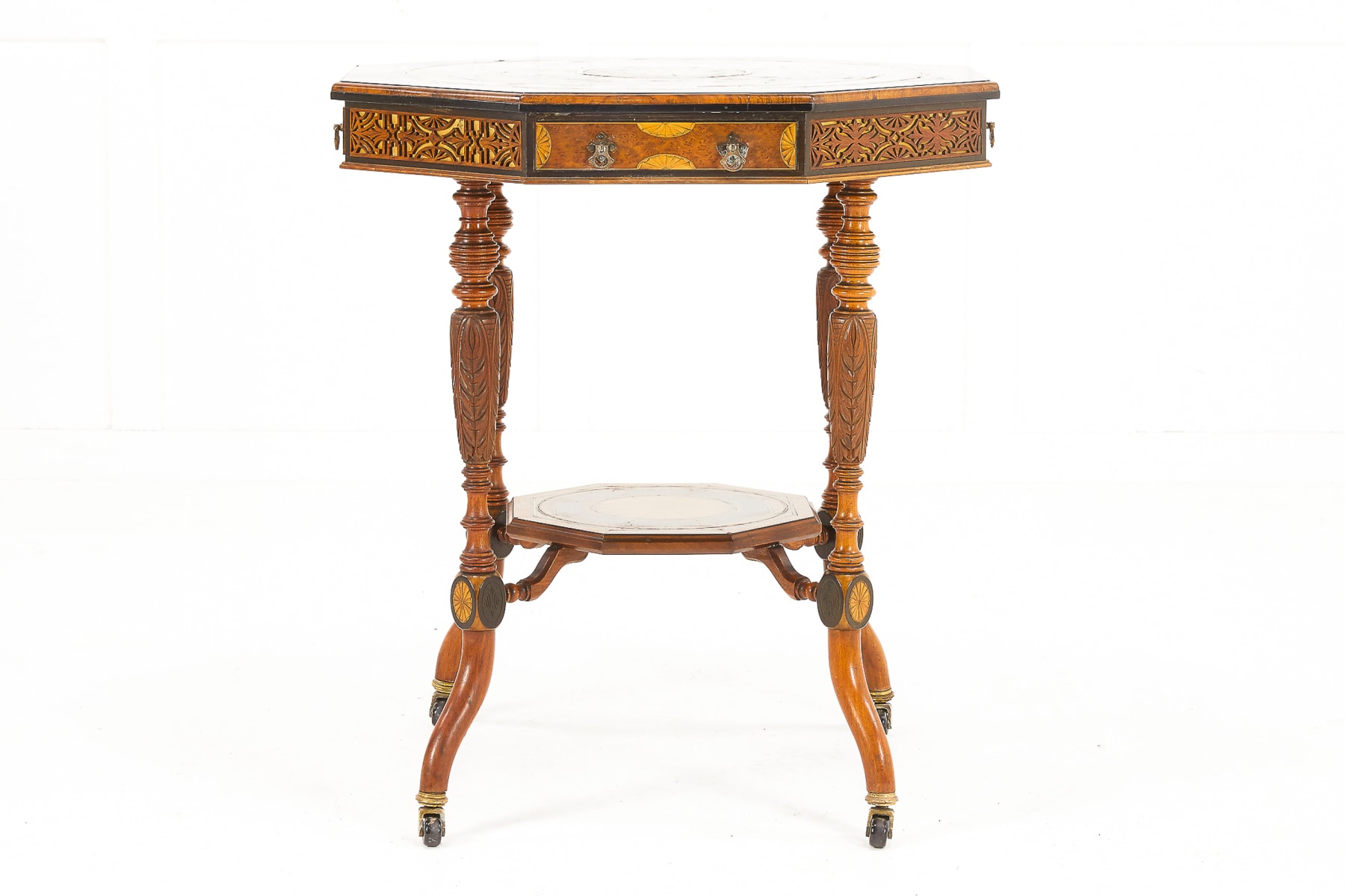 Late 19th Century Specimen Wood Inlaid Octagonal Occasional Table