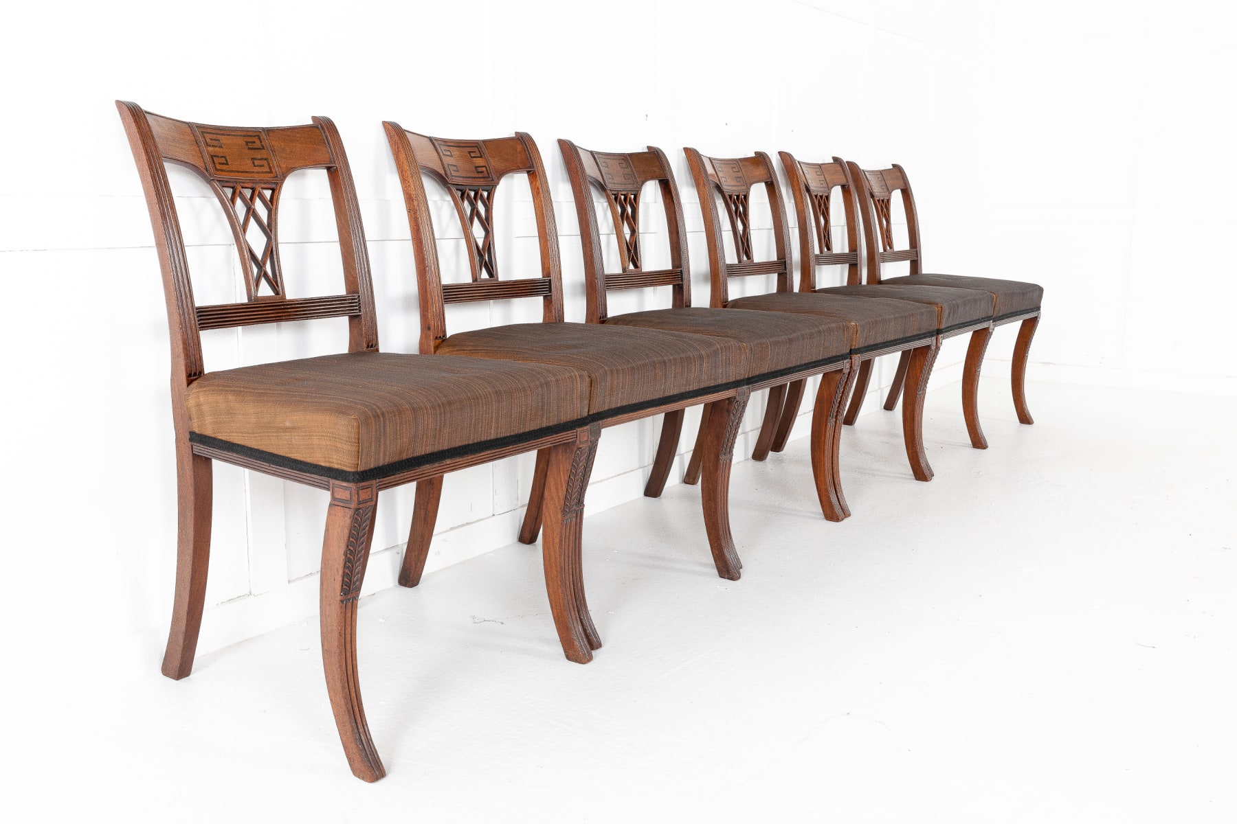 SOLD, Set of Eight 19th Century Regency Mahogany Dining Chairs