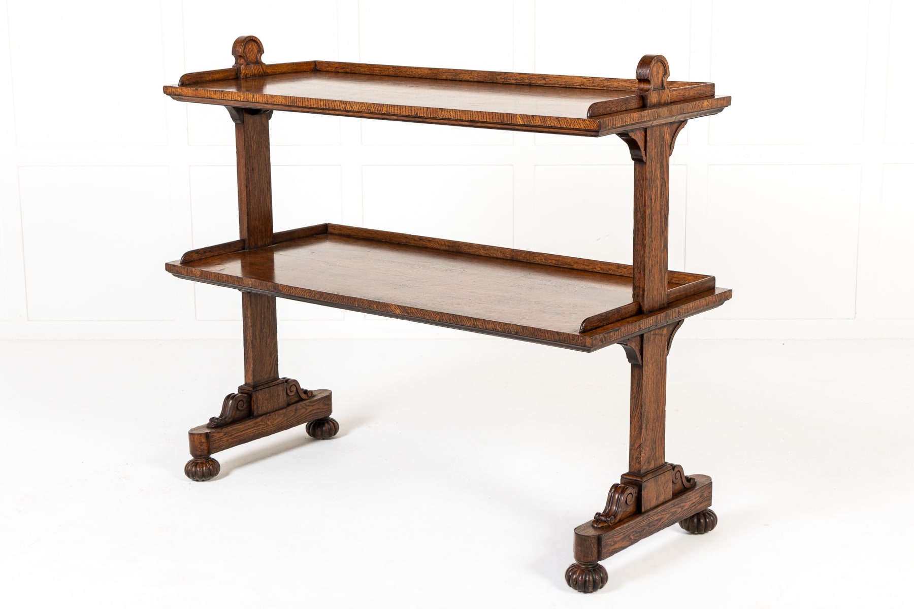19th Century English Regency Oak Dumb Waiter