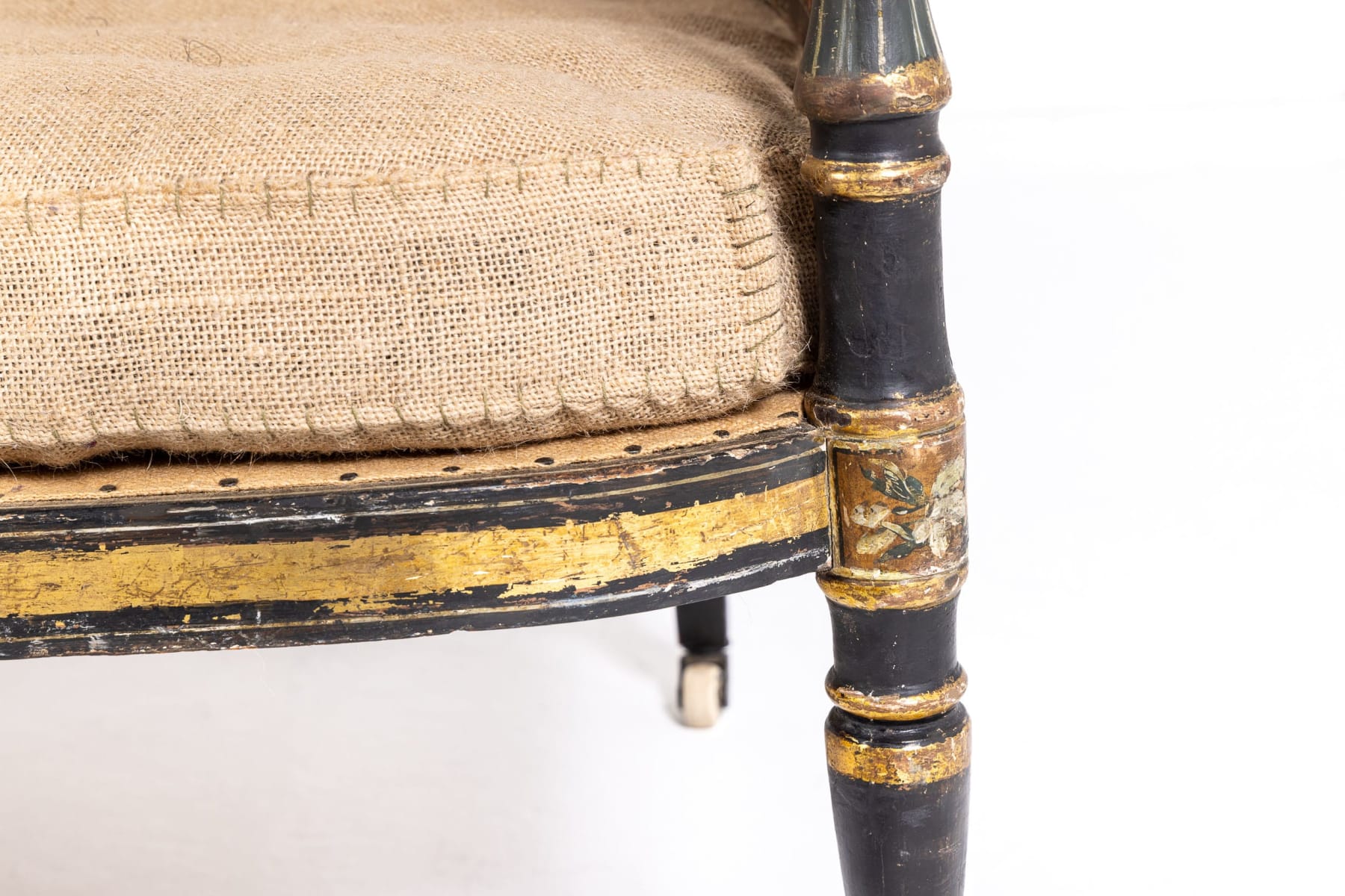 19th Century English Regency Painted and Gilt Decorated Settee
