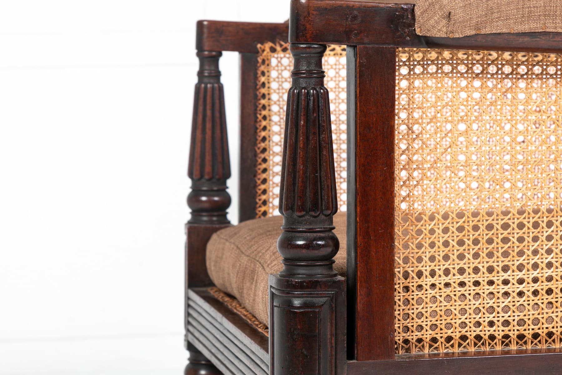 19th Century English Regency Mahogany Bergère Library Chair