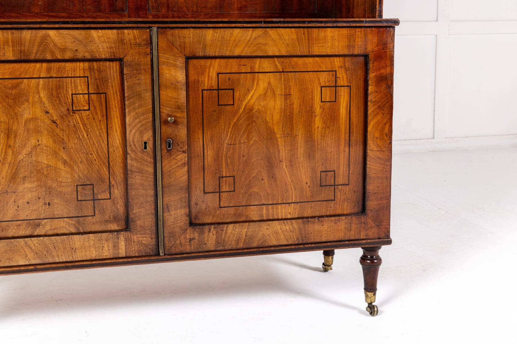 19th Century English Regency Mahogany Waterfall Bookcase