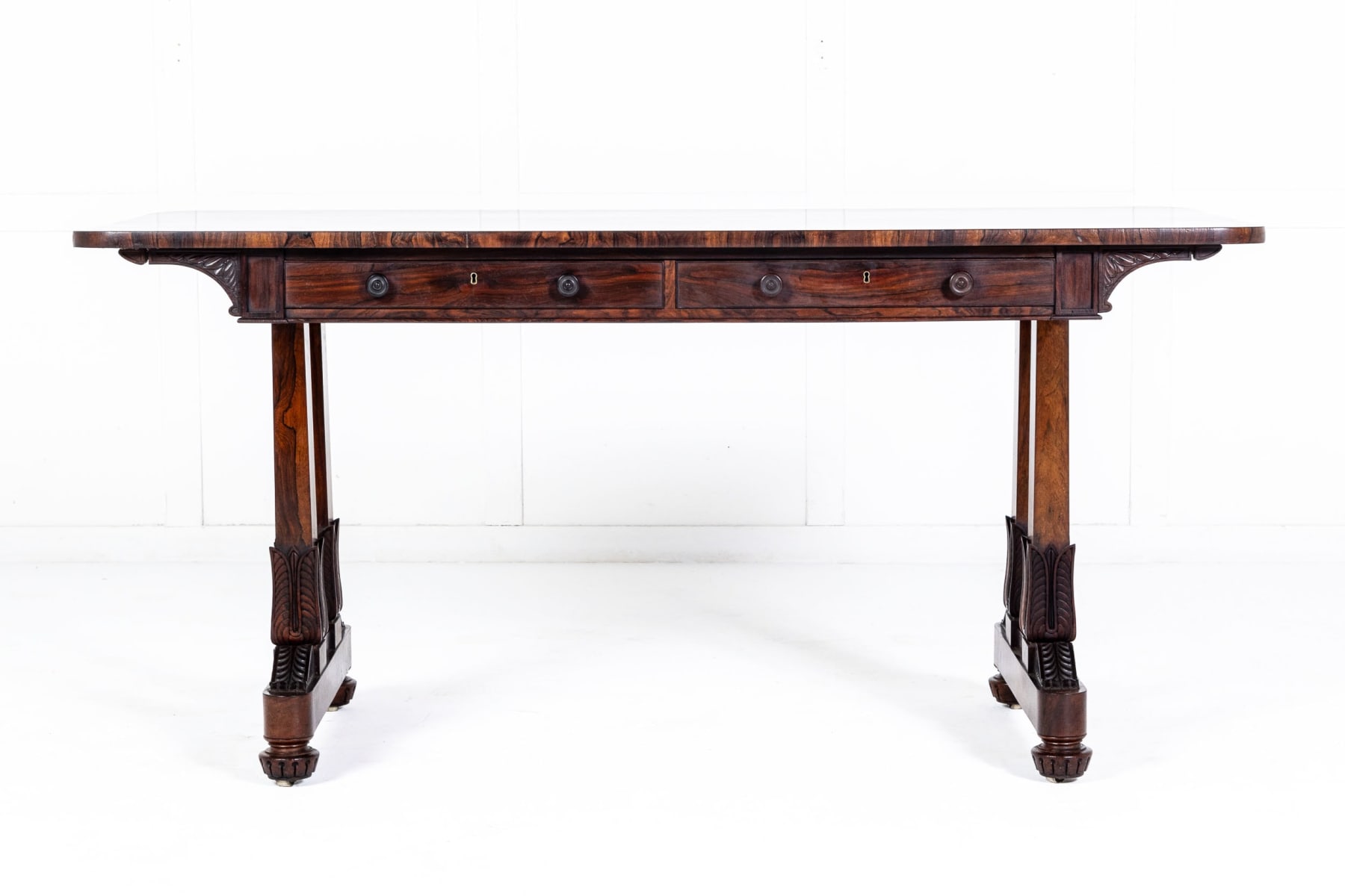 19th Century English Regency Rosewood Library Table