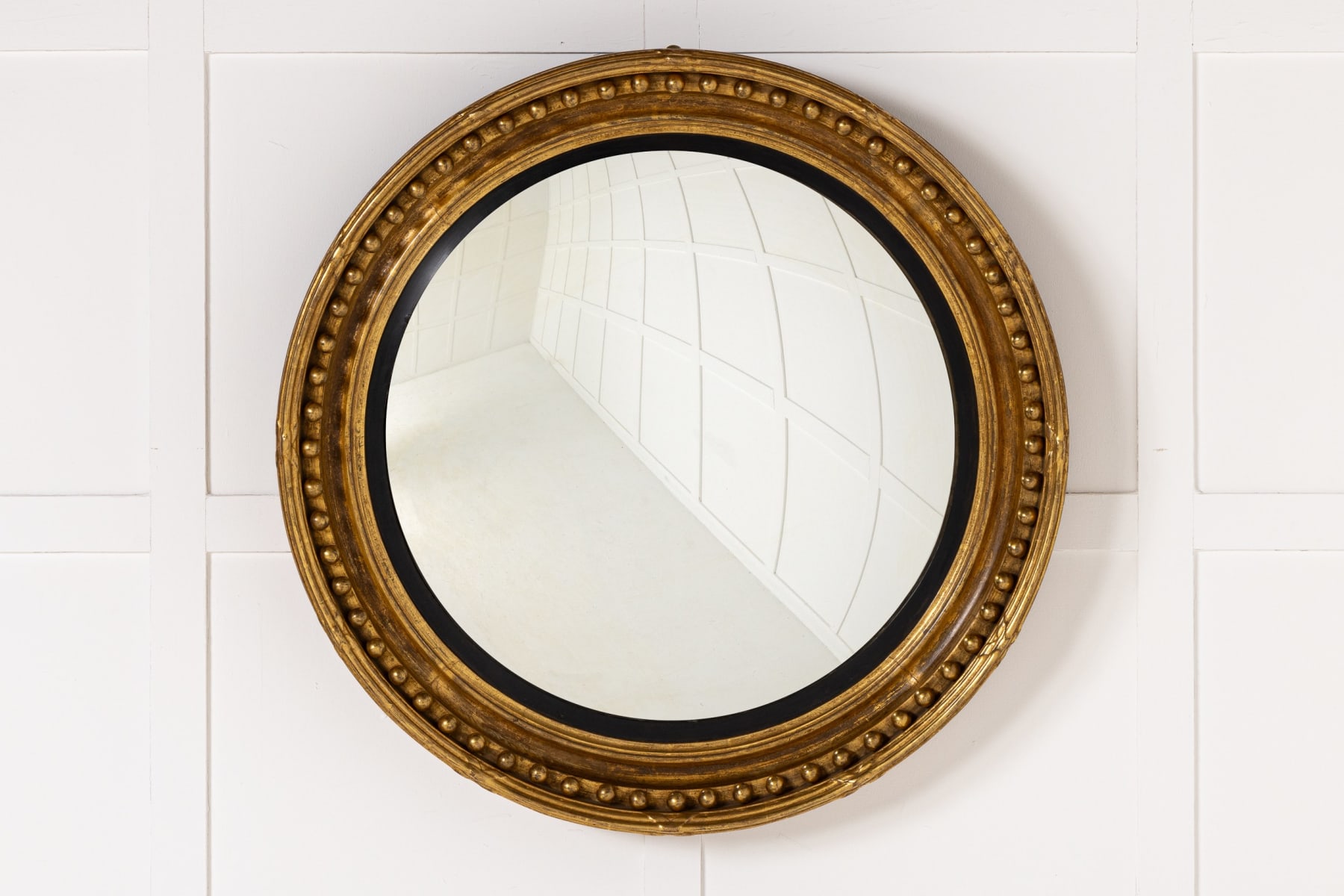 Large 19th Century English Regency Convex Mirror