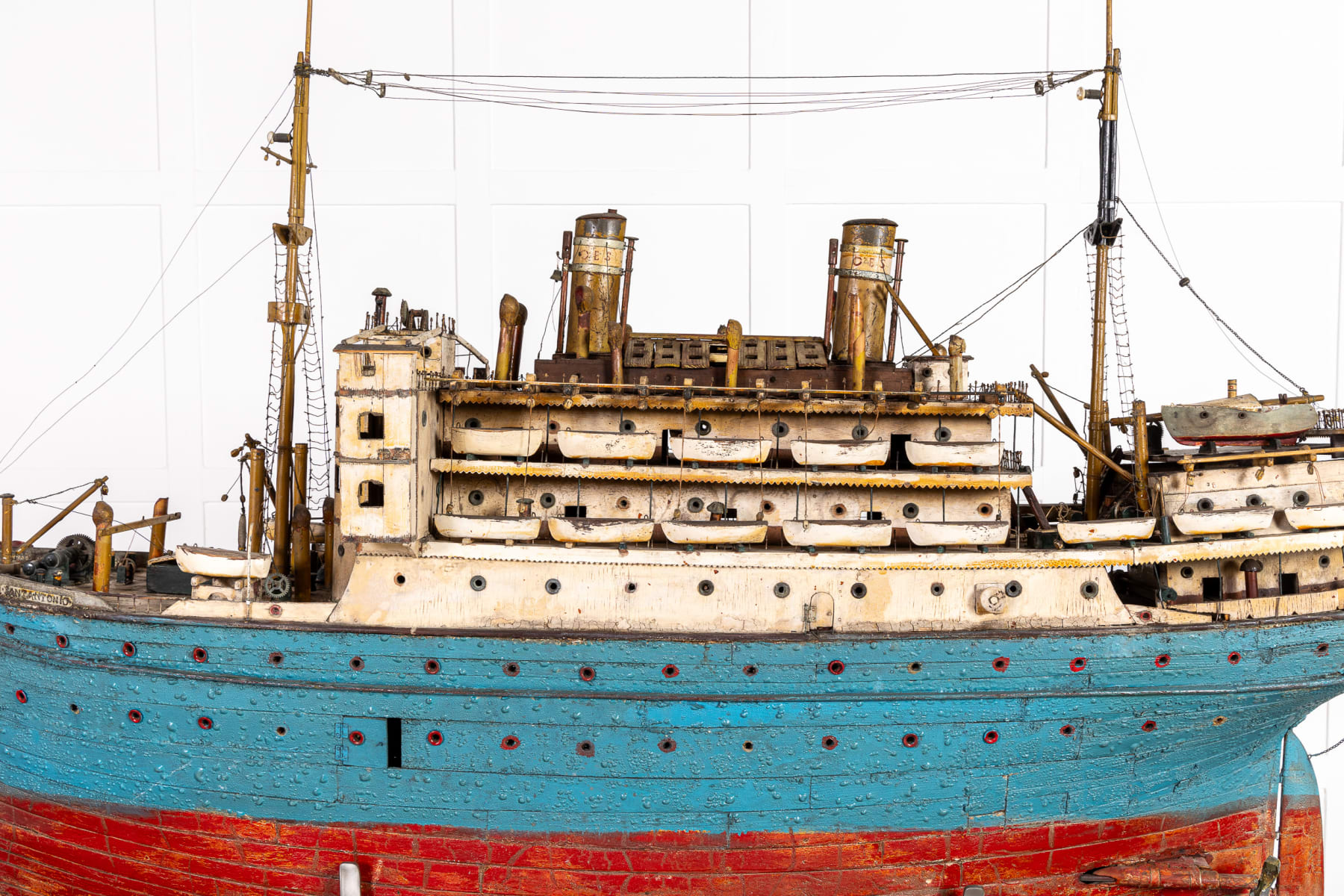 Large Scale Early 20th Century Shipbuilders Model of Sant'Antonio Steamship