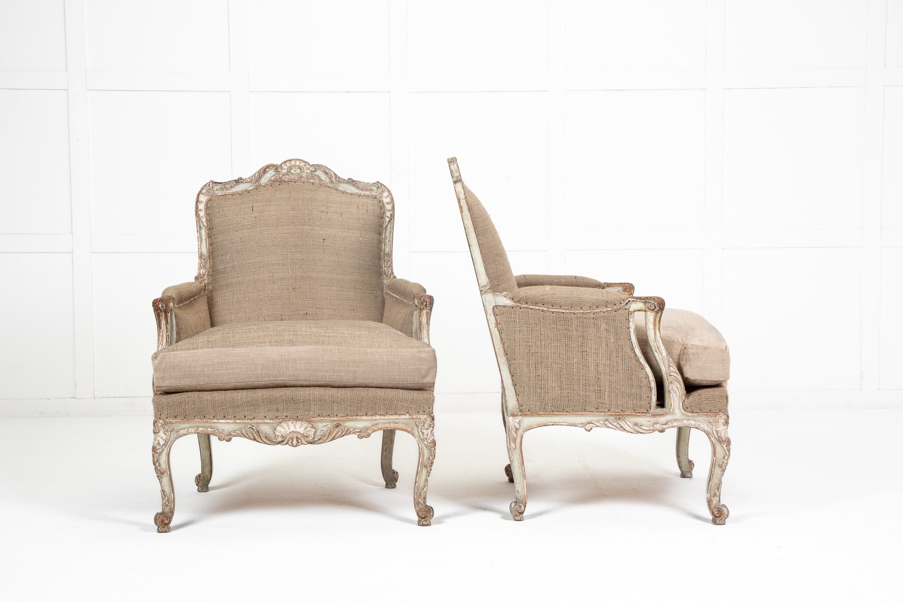 Pair of 19th Century French Painted Armchairs