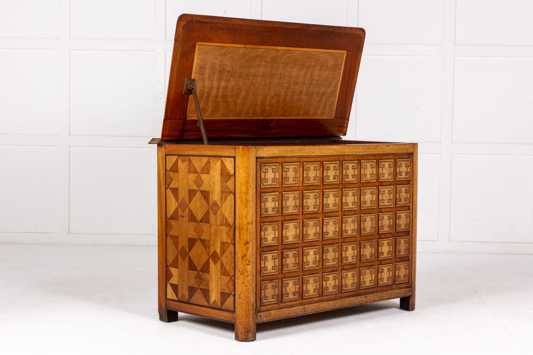 19th Century French Parquetry Inlaid Trunk