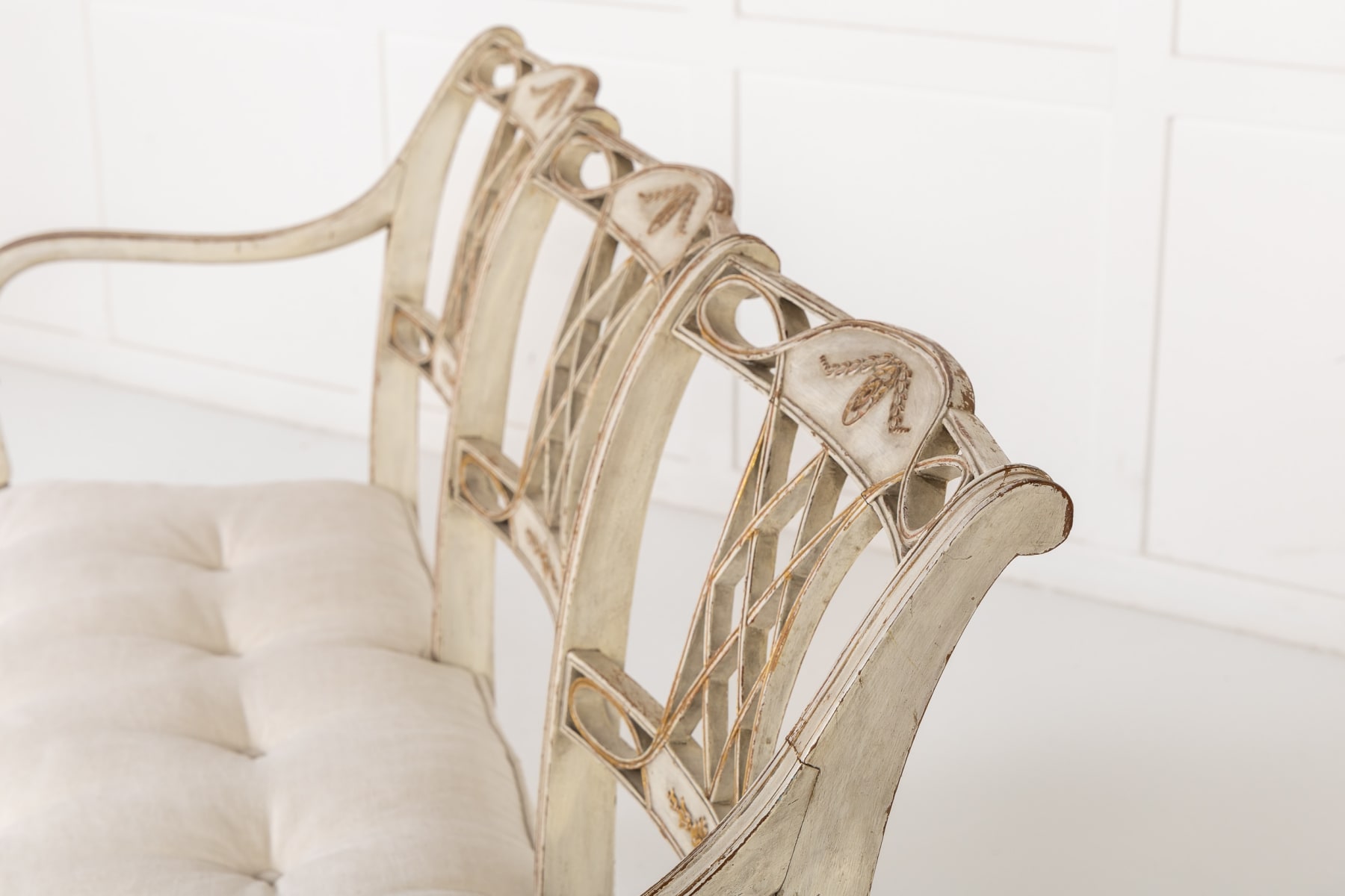 19th Century English Regency Painted and Gilt Settee