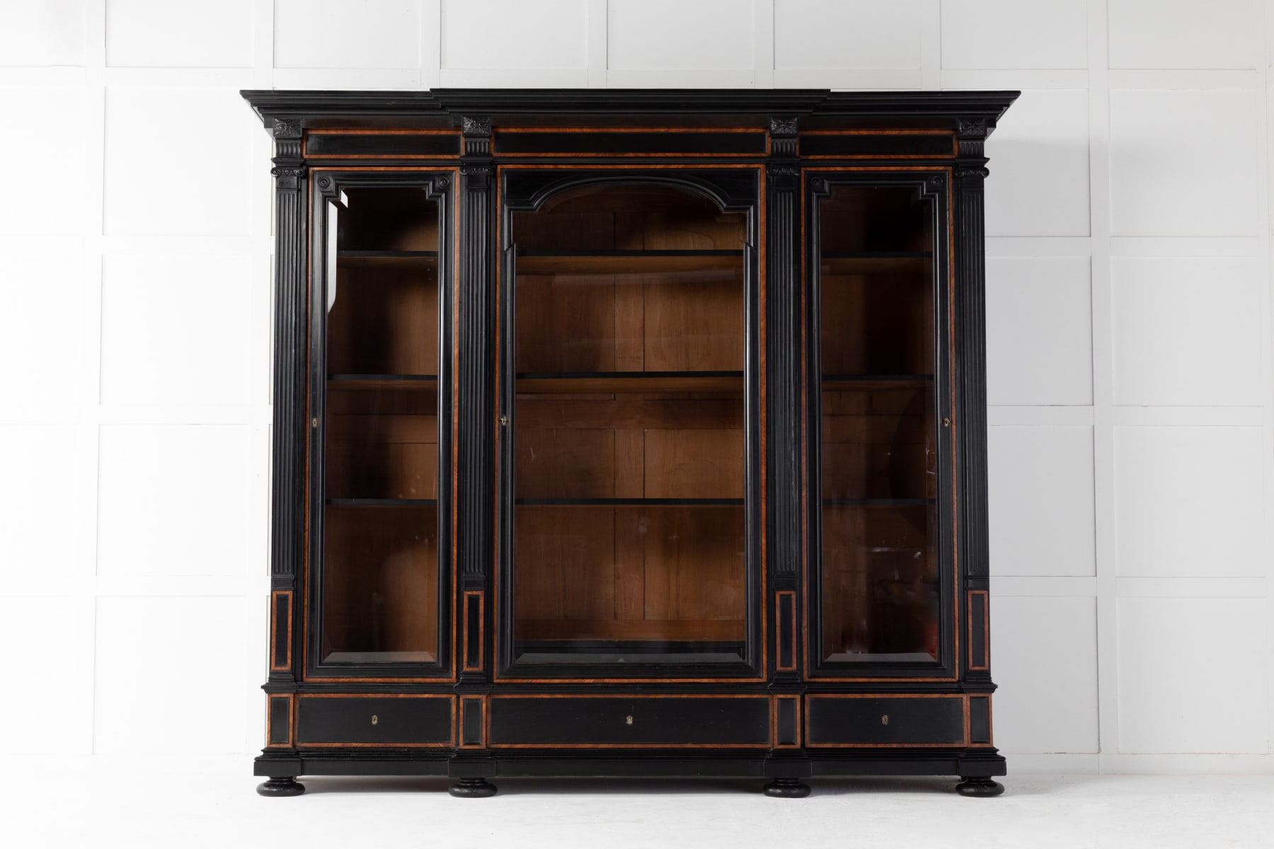 19th Century French Ebony and Ebonised Bookcase