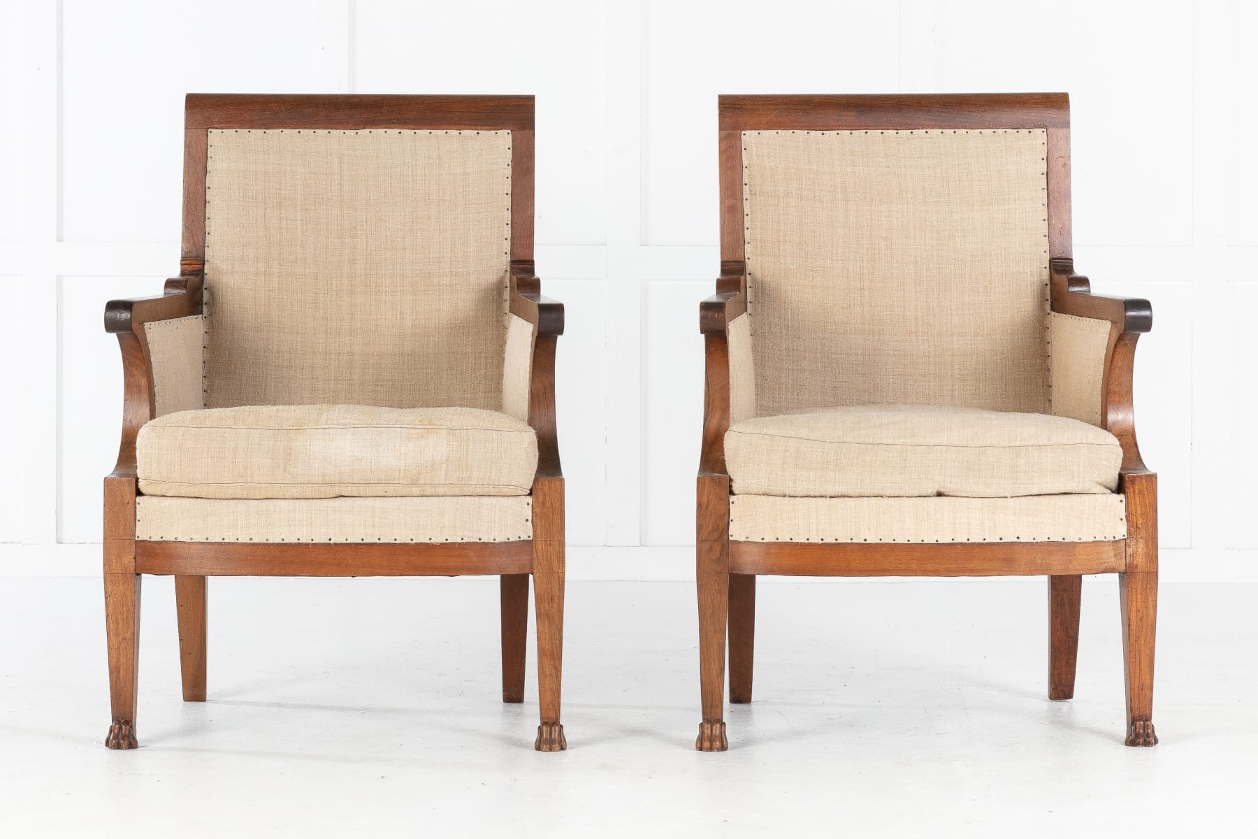 SOLD, Pair of 19th Century French Walnut Armchairs