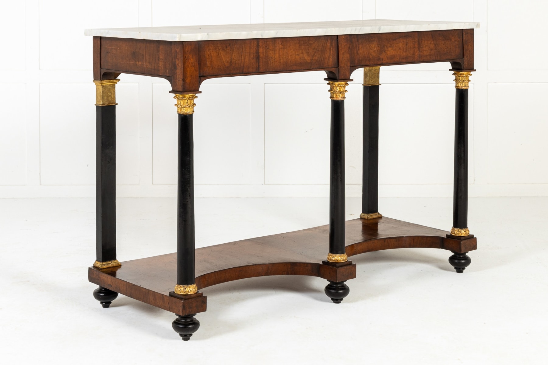 Large Early 19th Century Italian Walnut Console Table