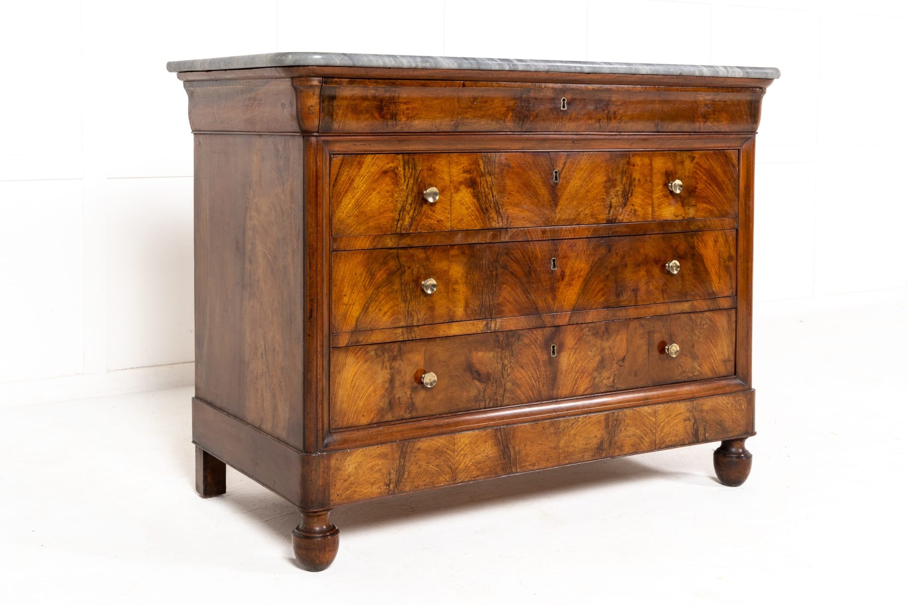 Pair of Early 19th Century Italian Walnut Commodes