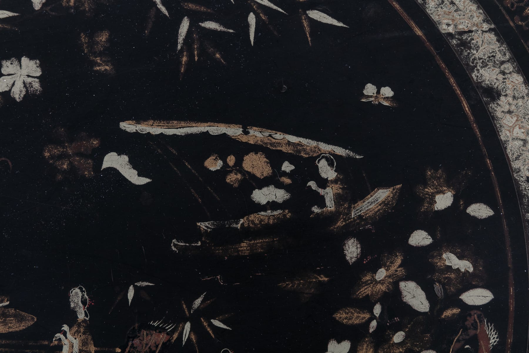 SOLD, 19th Century English Regency Chinese Black Lacquer and Gilt Table