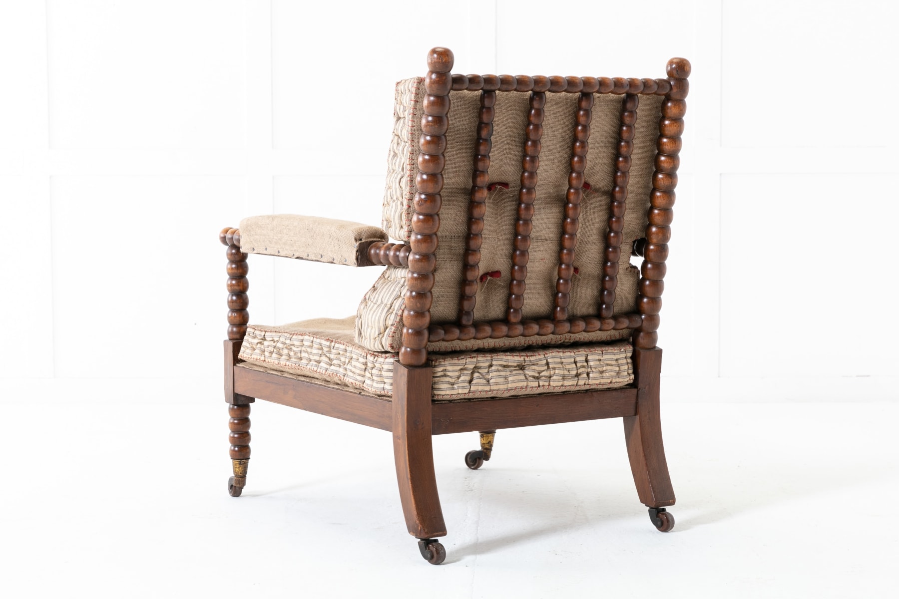 SOLD, 19th Century English Oak Bobbin Armchair