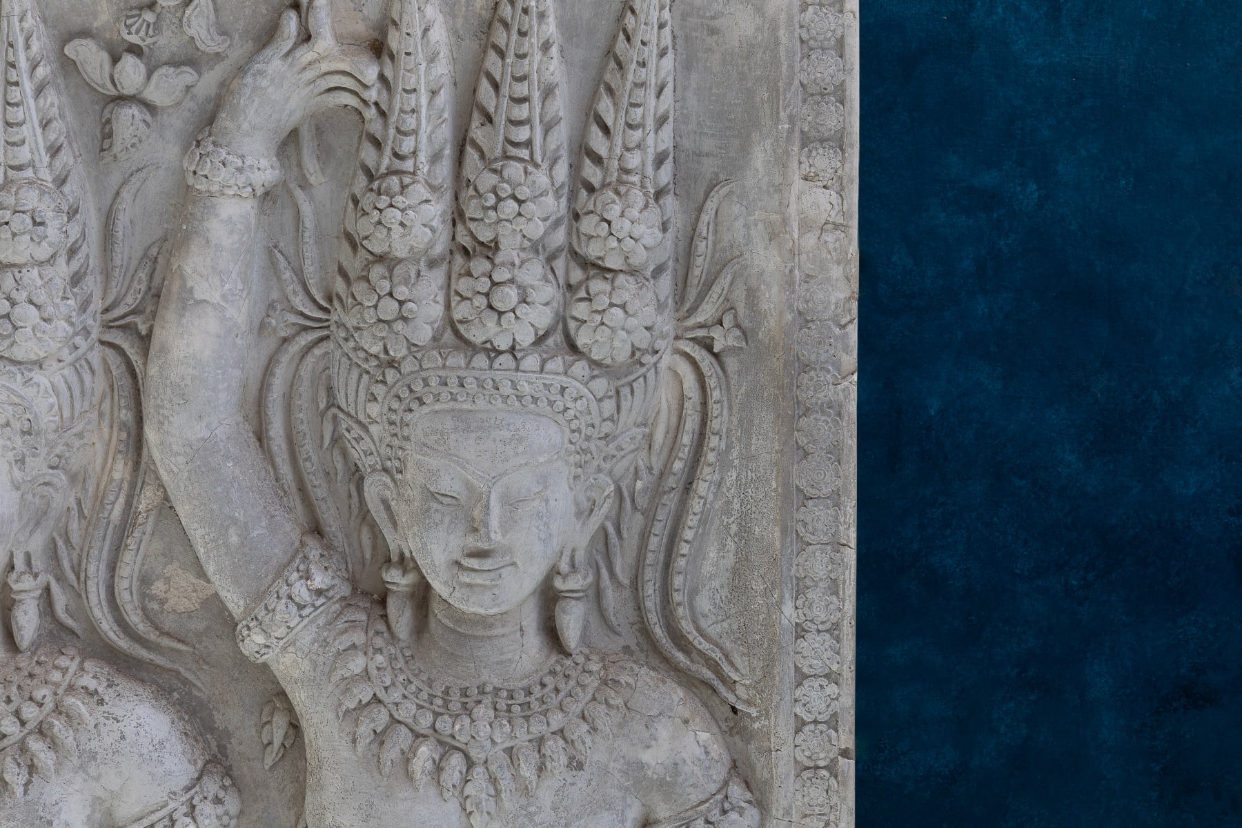 Plaster Cast Panel of a Cambodian Angkor Wat Temple Carving