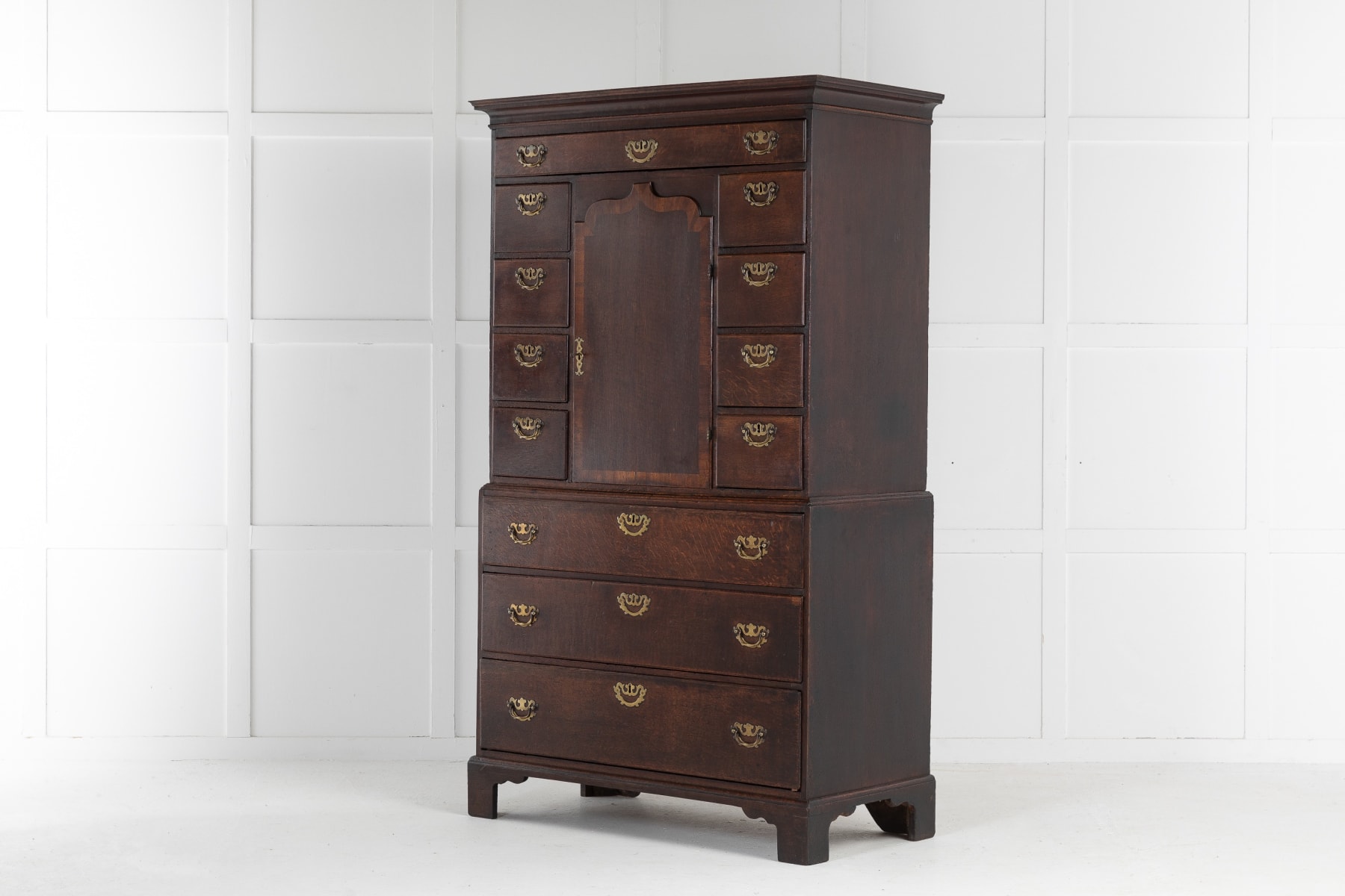 SOLD, English George III Oak Chest on Chest