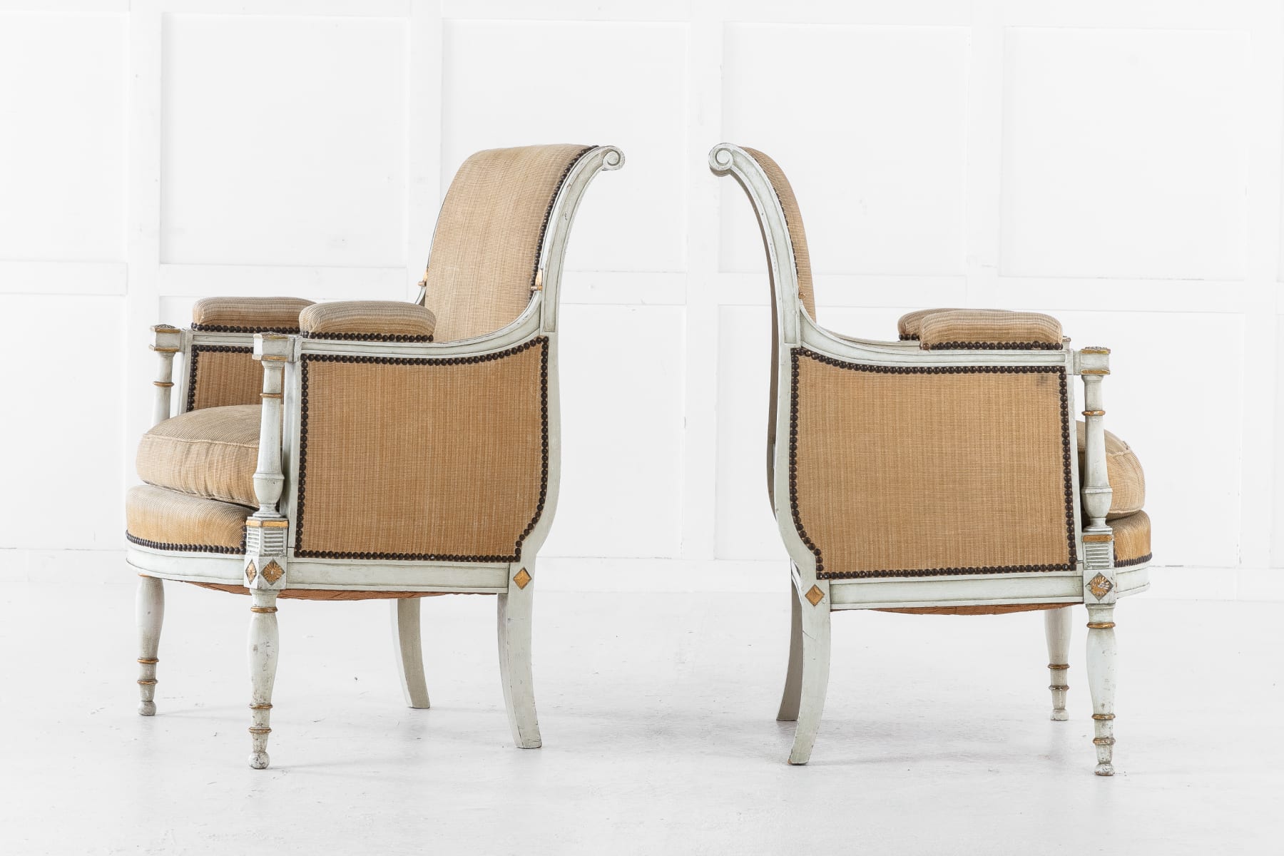 SOLD, 19th Century Pair of French Painted Chairs