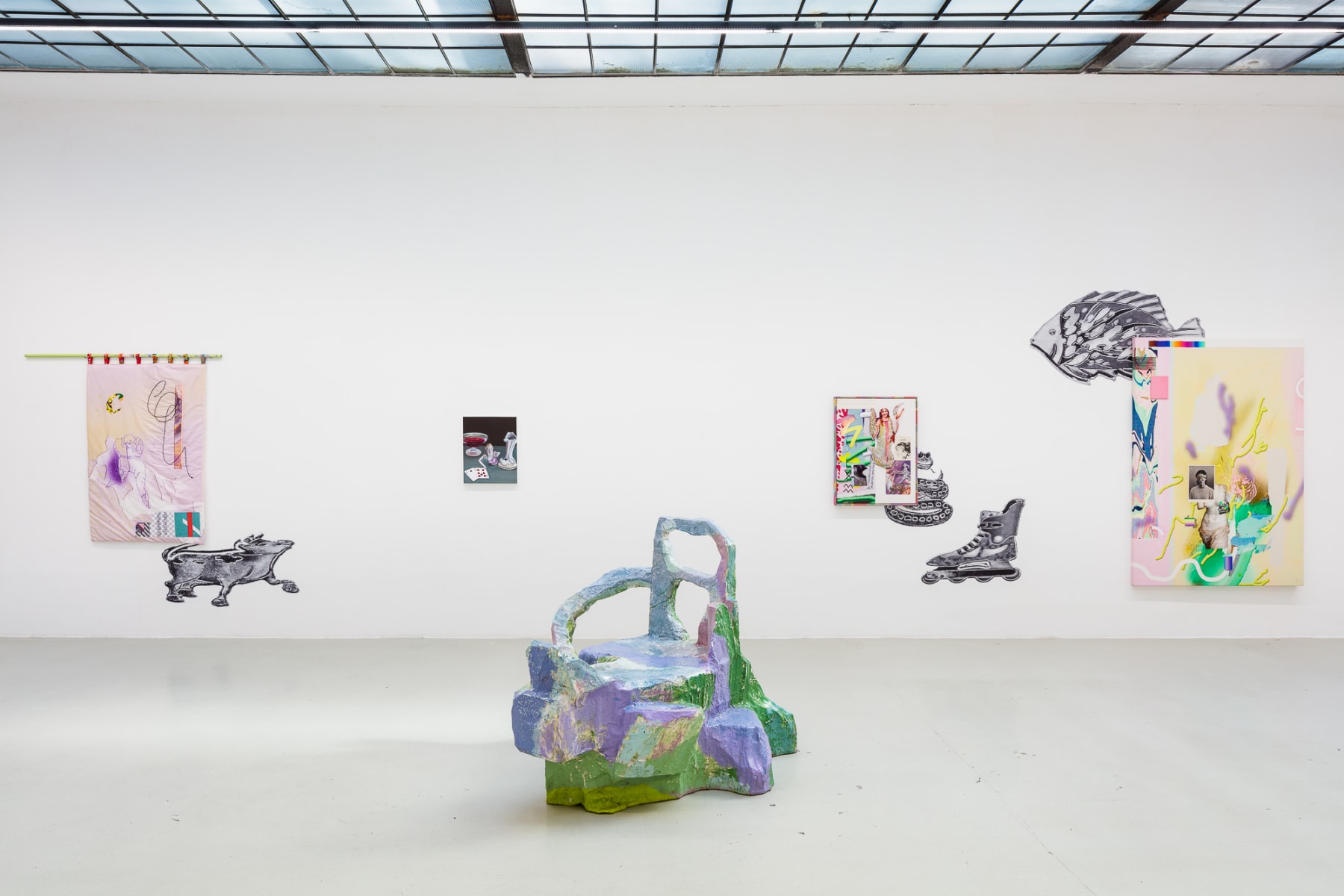 Rhizome - Images of thought, Installation view II (Nana Mandl, Jillian Mayer), 2020
