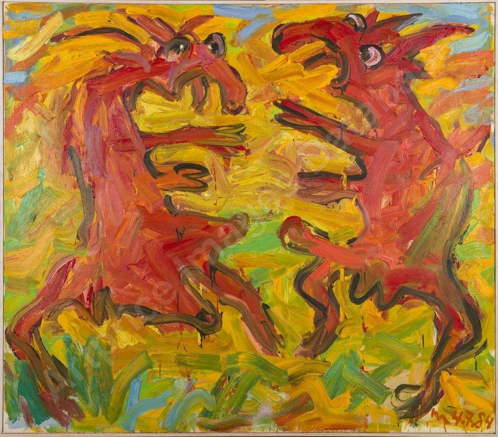 Otto Muehl, Zwei Ziegen, 1984