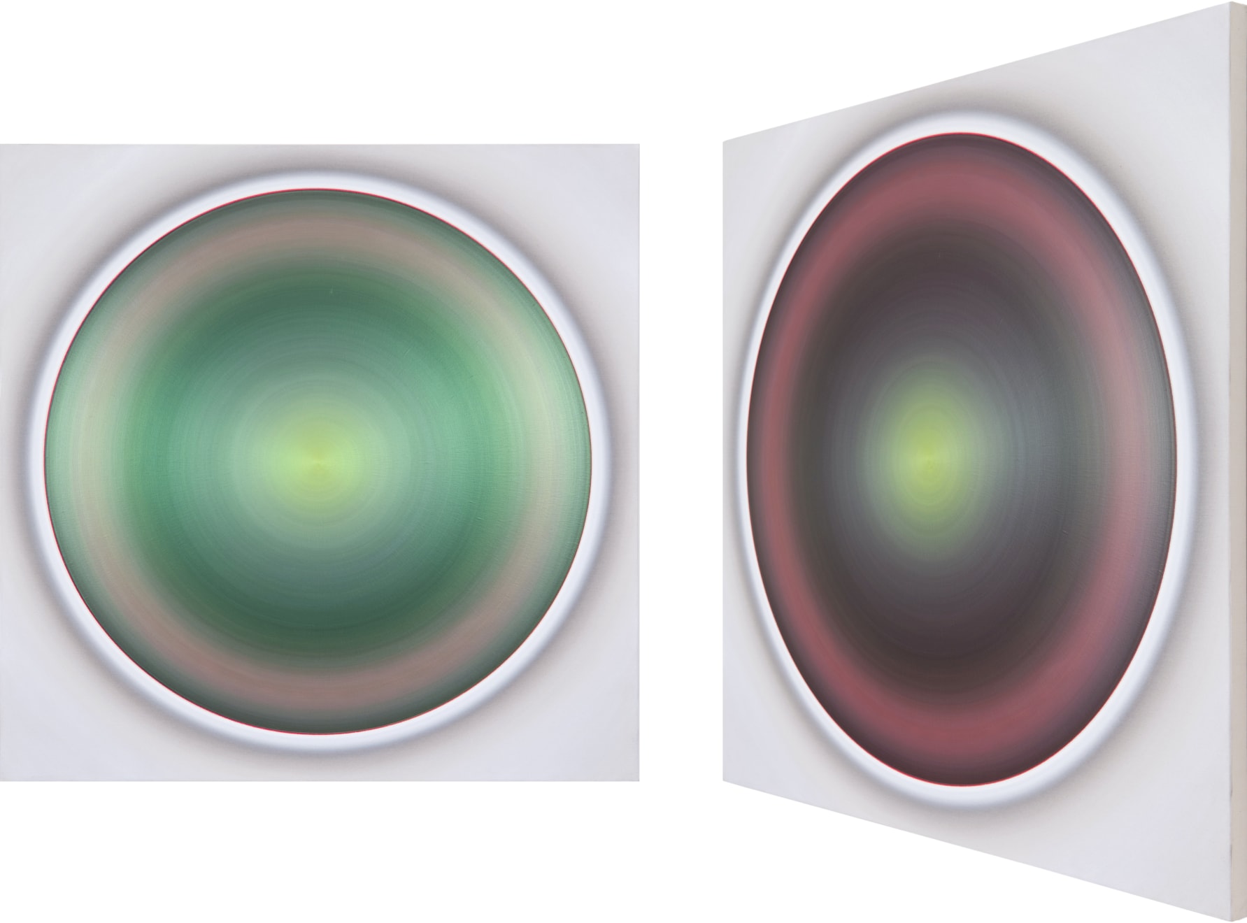 Robert Schaberl, ZF warm green dance with red and yellow 2-4 , 2022