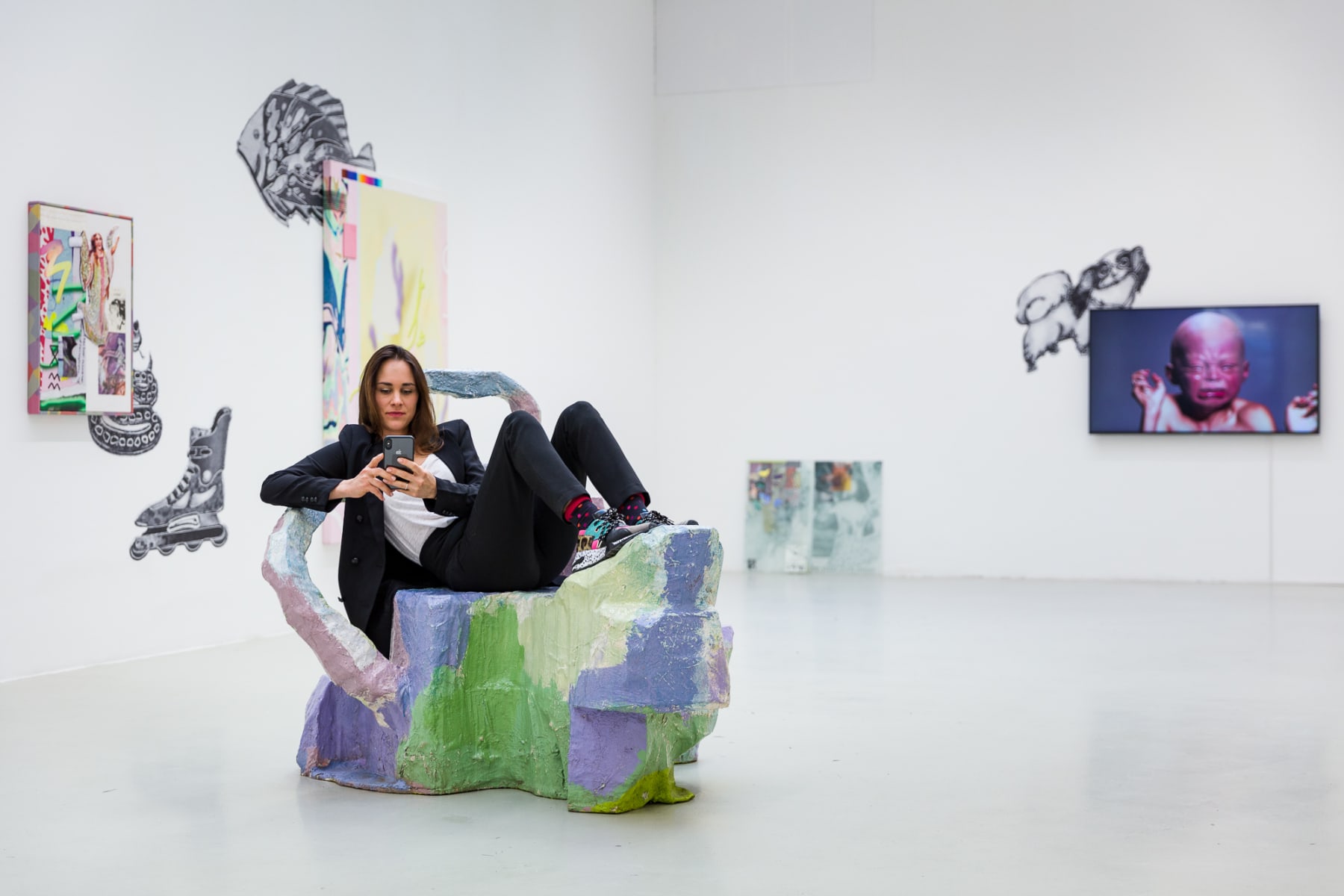 Rhizome - Images of thought, Installation view V (Nana Mandl, Jillian Mayer), 2020