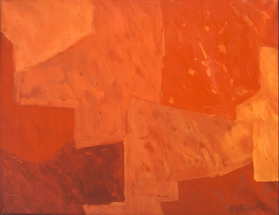 Serge Poliakoff, Composition abstraite rouge et jaune, 1963 (1964)