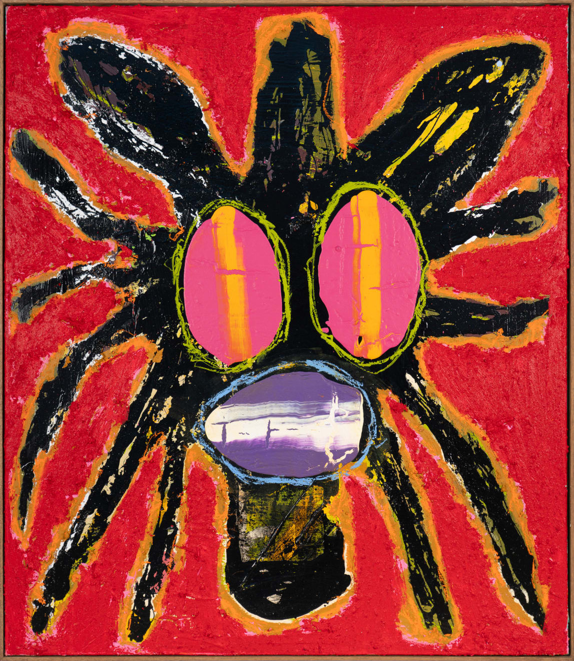 Jack Kabangu, Dark Face Painting (Red Water), 2025