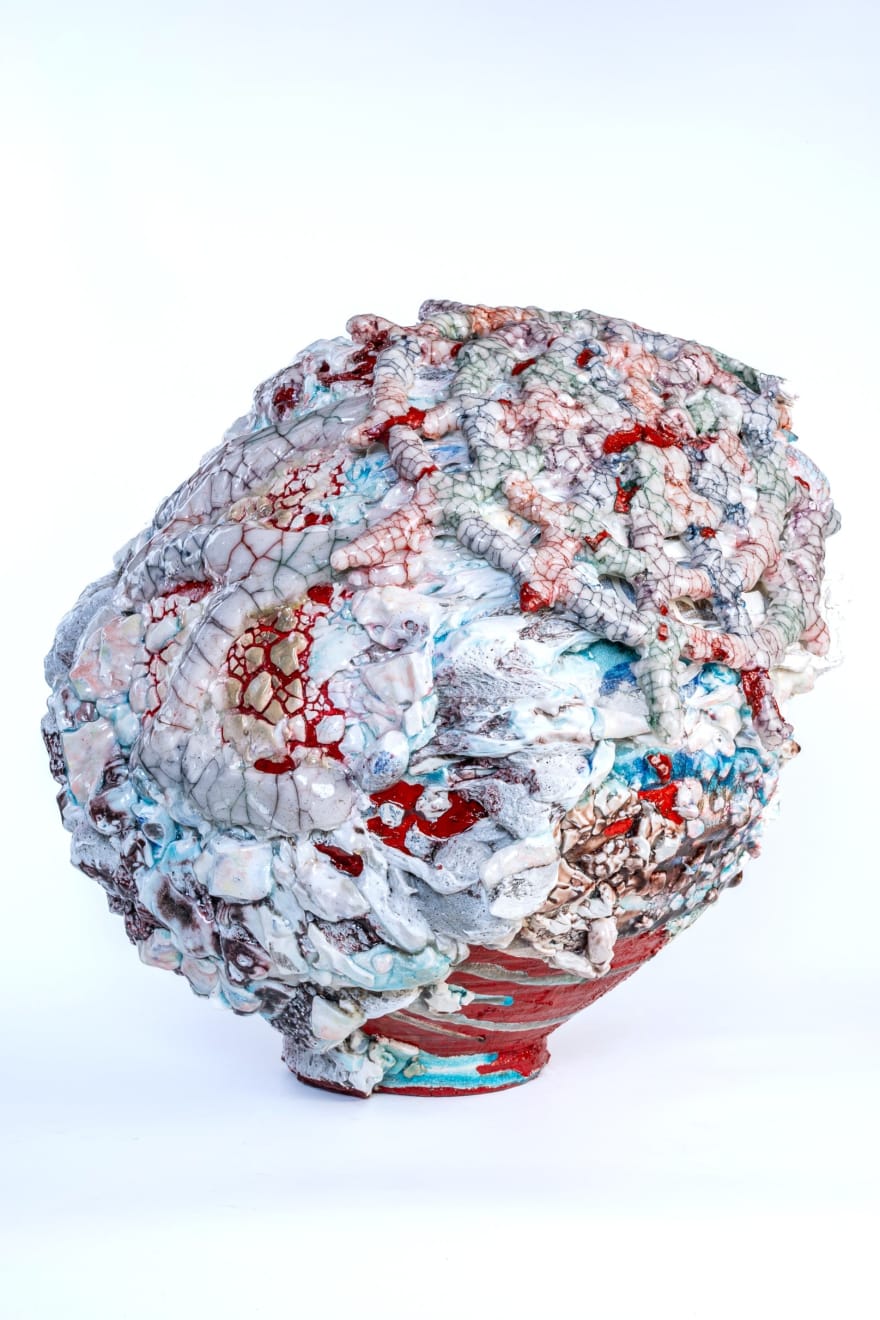 Kodai Ujiie, Hybrid of Oribe and White Glaze Jar, 2025