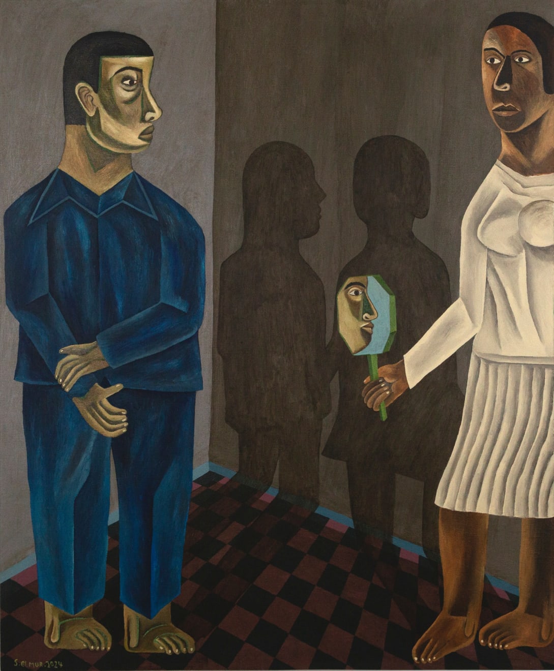 Salah Elmur, Shadow on a Wall, 2024