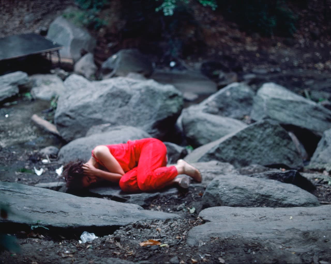 Lorraine O'Grady, Rivers, First Draft: The Teenager curls up in a fetal position, 1982/2015