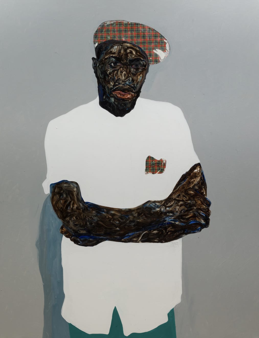 Amoako Boafo, Checkered beret, 2020
