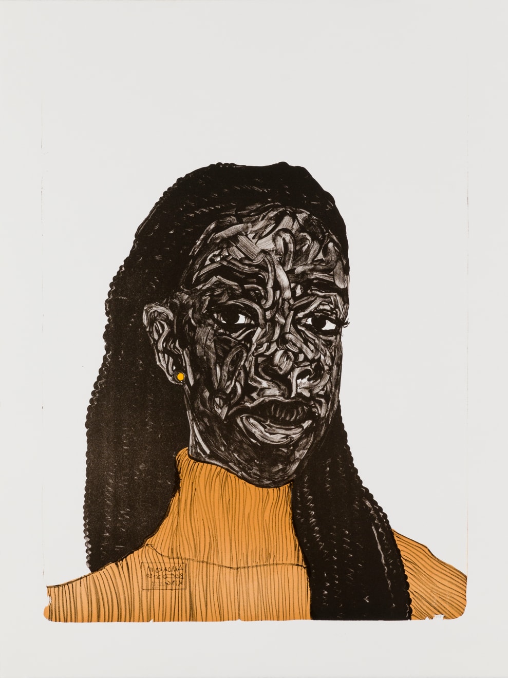 Amoako Boafo, Earring (Yellow Gold), 2020