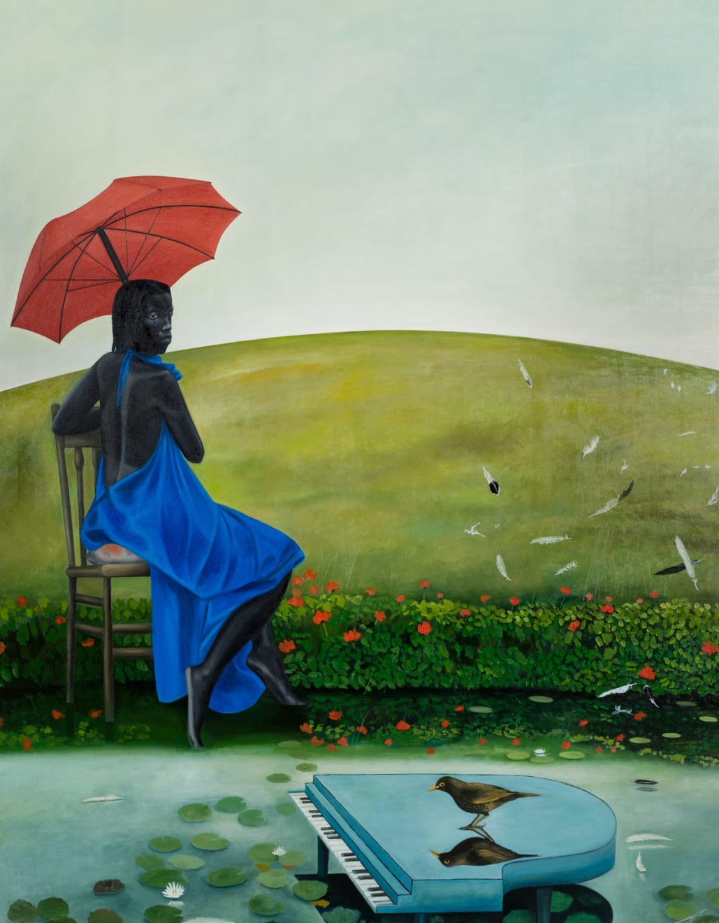 Ian Mwesiga, Lady with an umbrella, 2022
