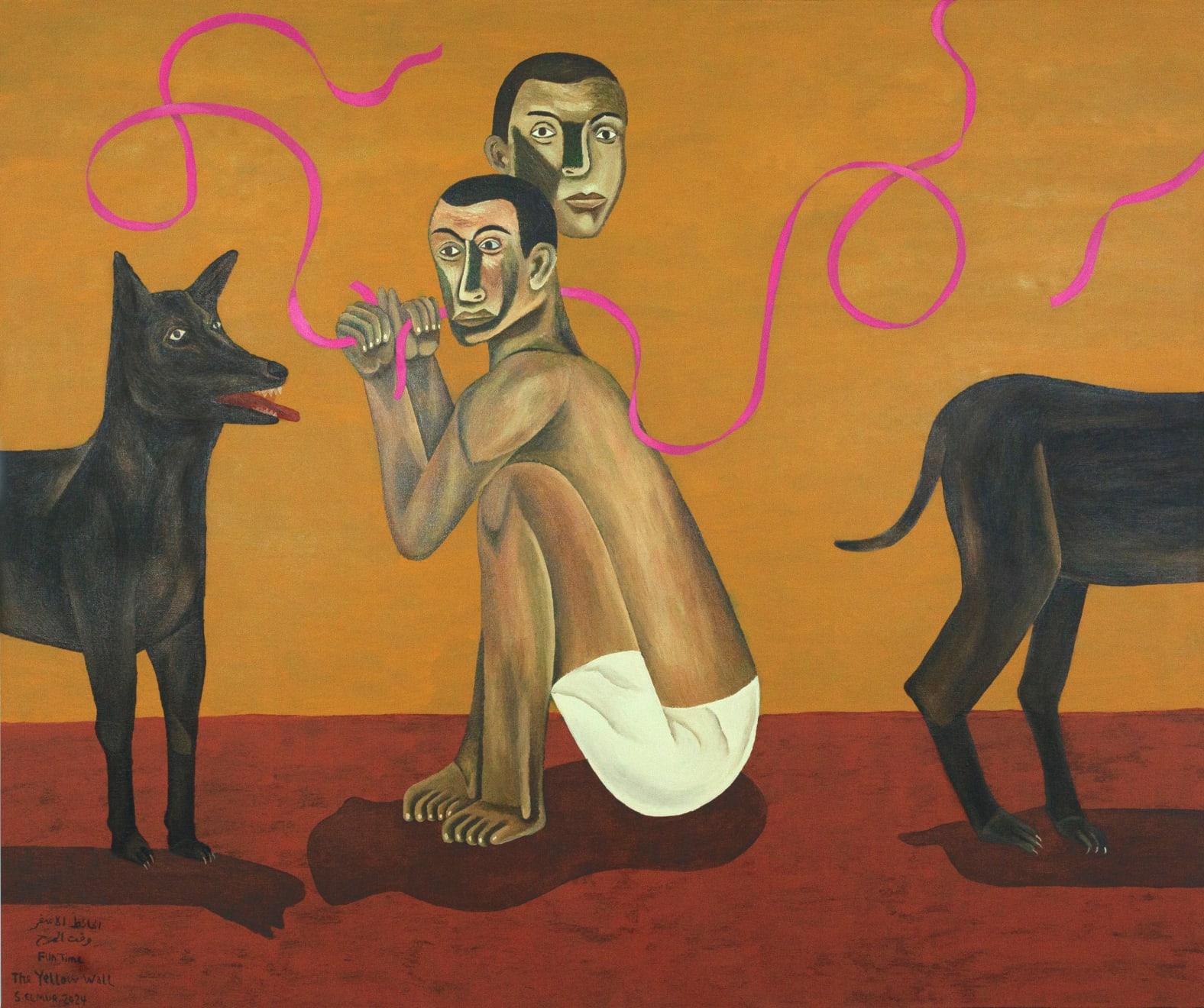 Salah Elmur, The Yellow Wall, 2024