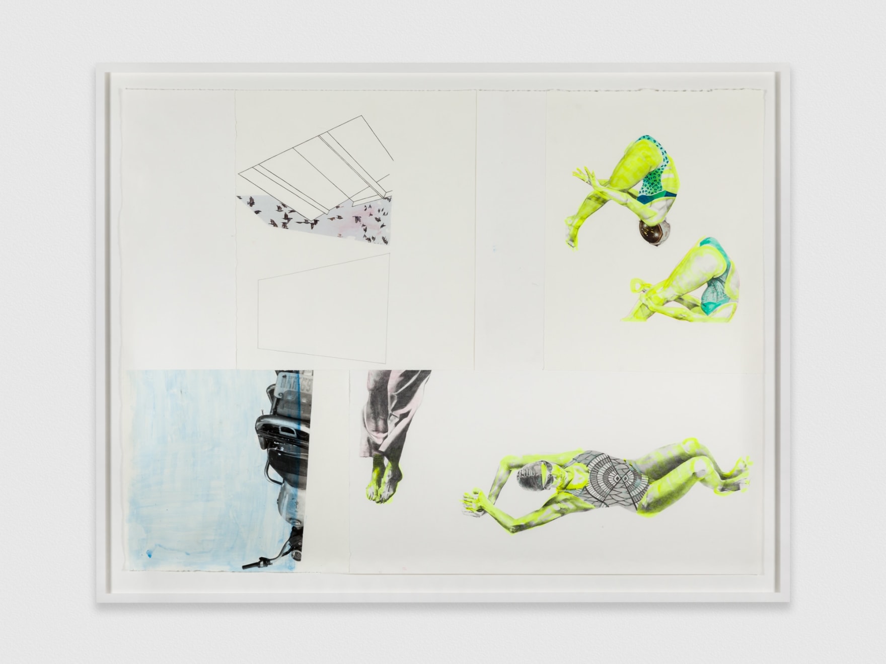 ruby onyinyechi, the divers II [ada, a pool, a bike, windows and birds] , 2021