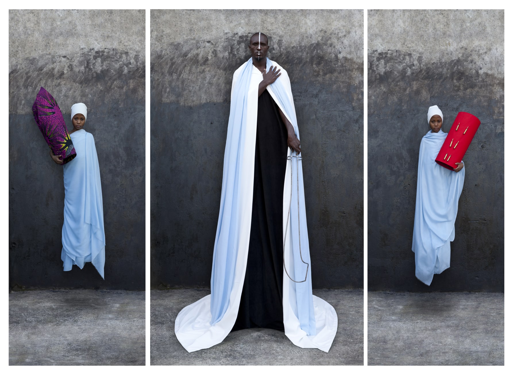 Maïmouna Guerresi, Light blue triptych, 2010