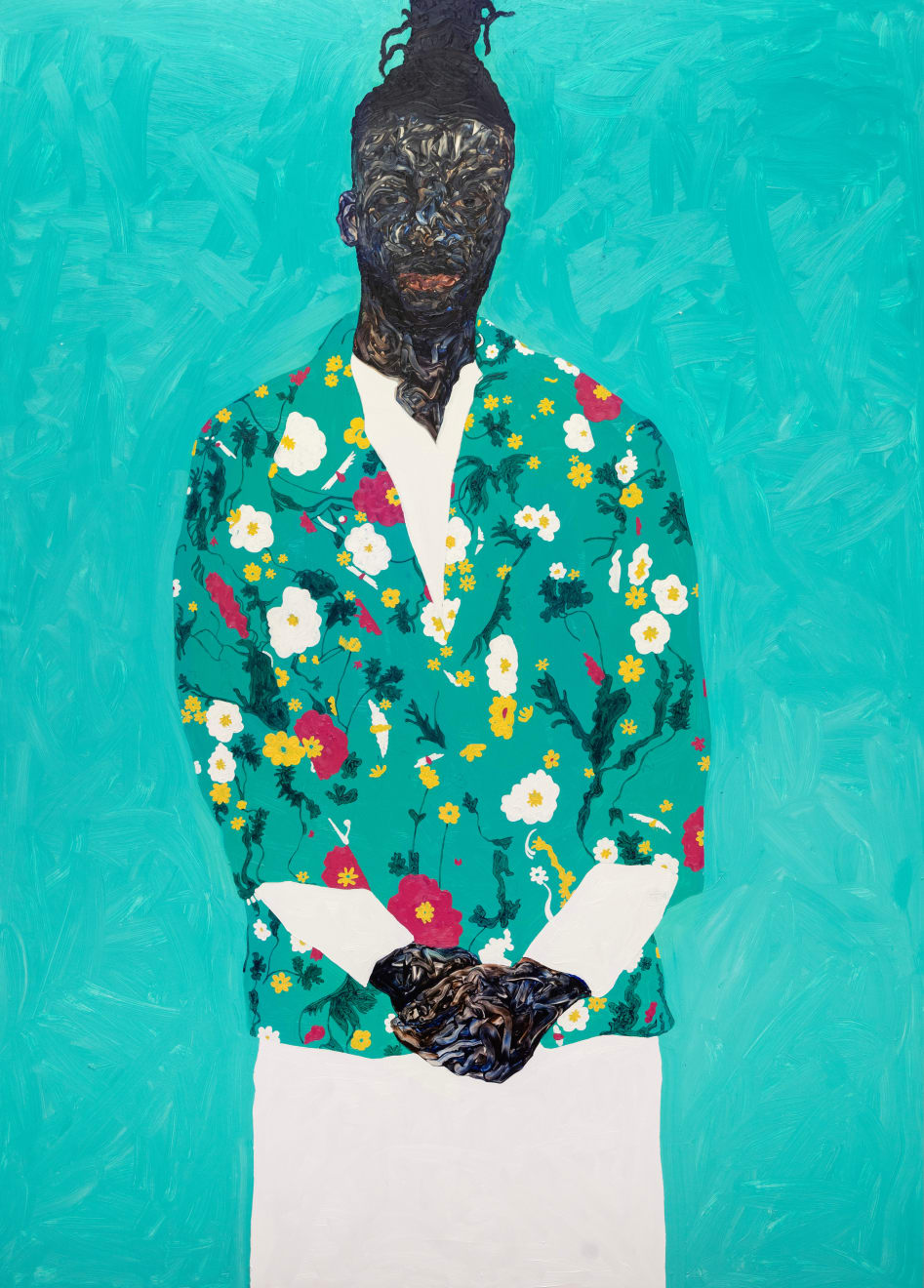 Amoako Boafo, Self-Portrait - Floral Jacket, 2023