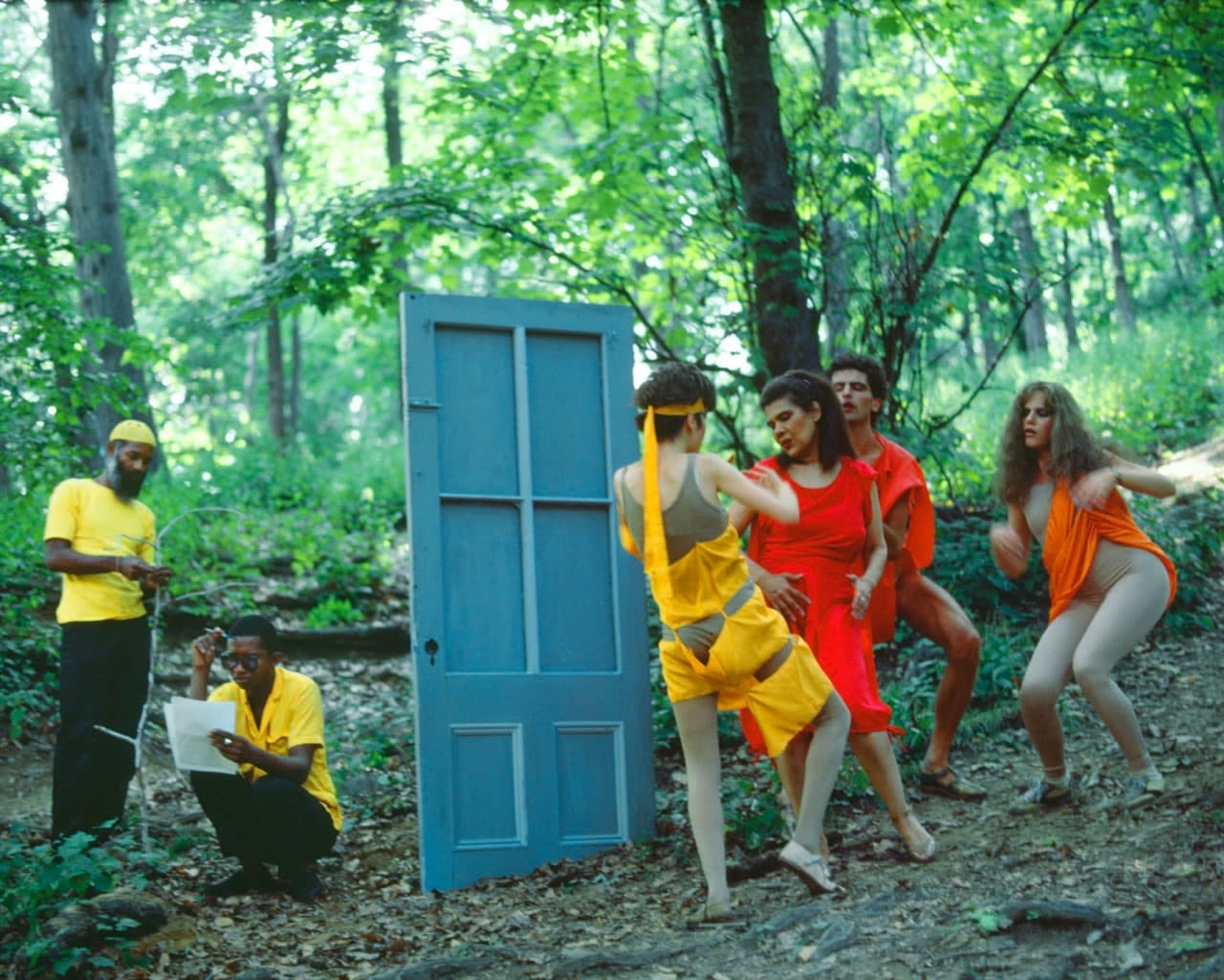 Lorraine O'Grady, Rivers, First Draft: The Debauchees intersect the Woman in Red, and the rape begins, 1982/2015