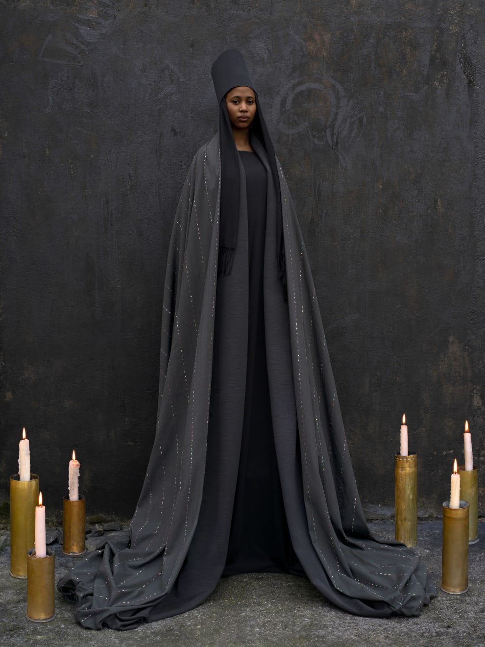 Maïmouna Guerresi, Black Madonna with Candles, 2025