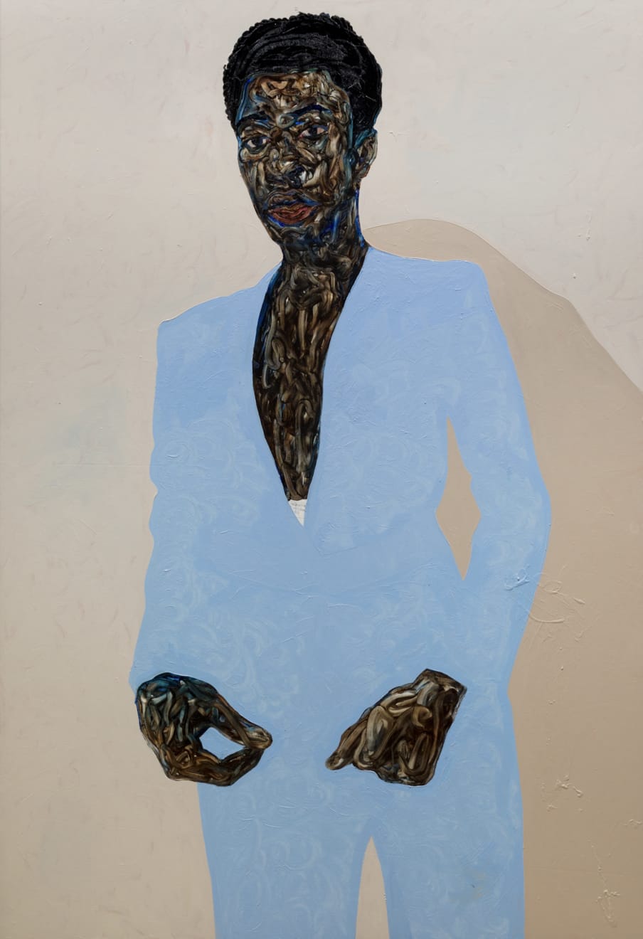 Amoako Boafo, Baby Blue Suit, 2020